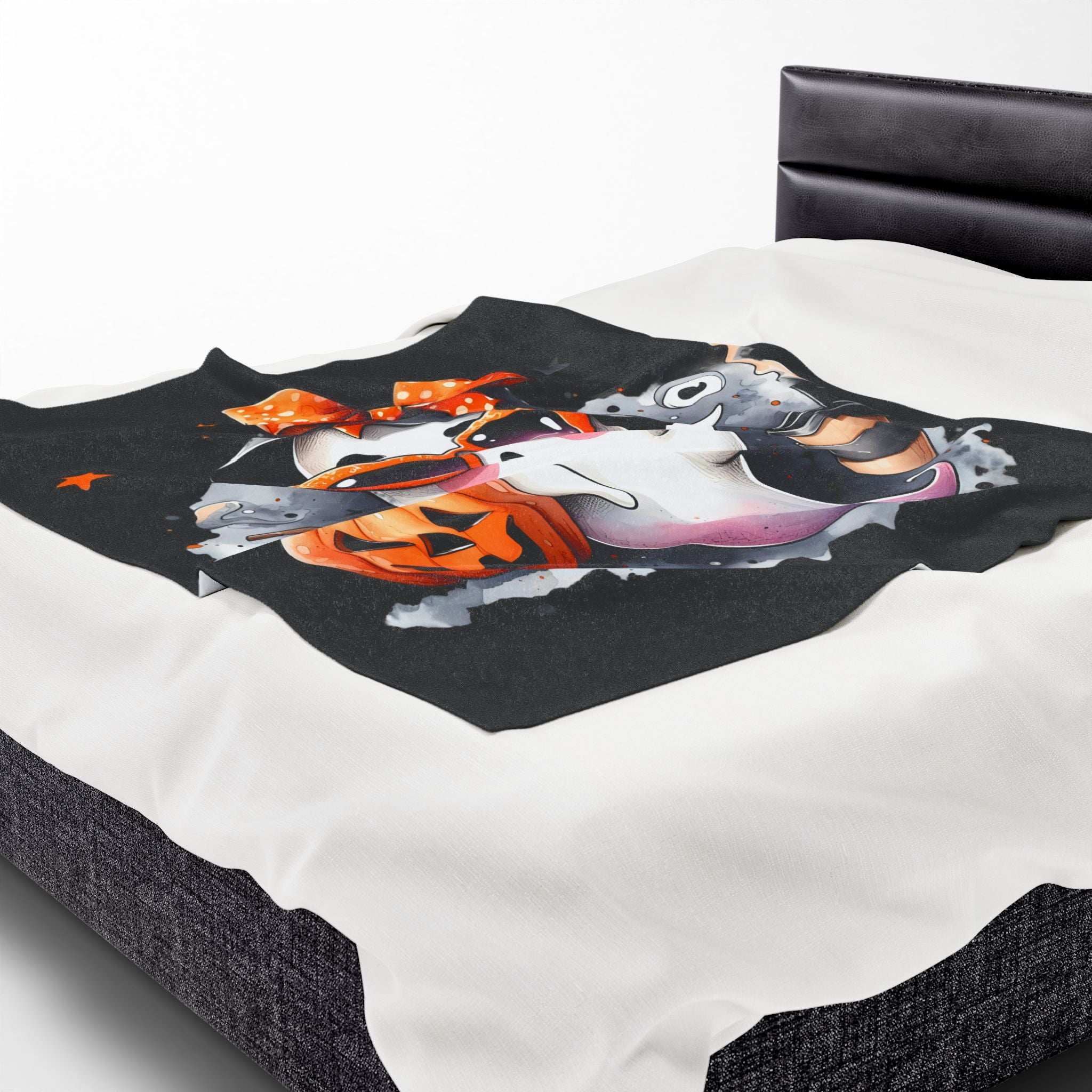 Halloween Ghost Velvet Plush Blanket - Luxury Fall Throw
