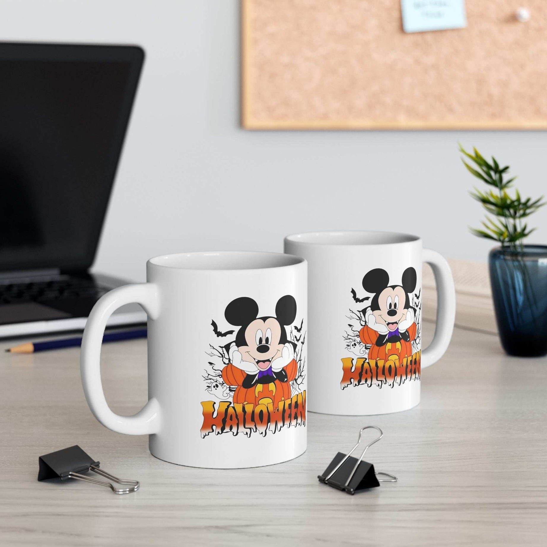 Halloween Ceramic Mug, Spooky Coffee Cup, Trick or Treat Drinkware