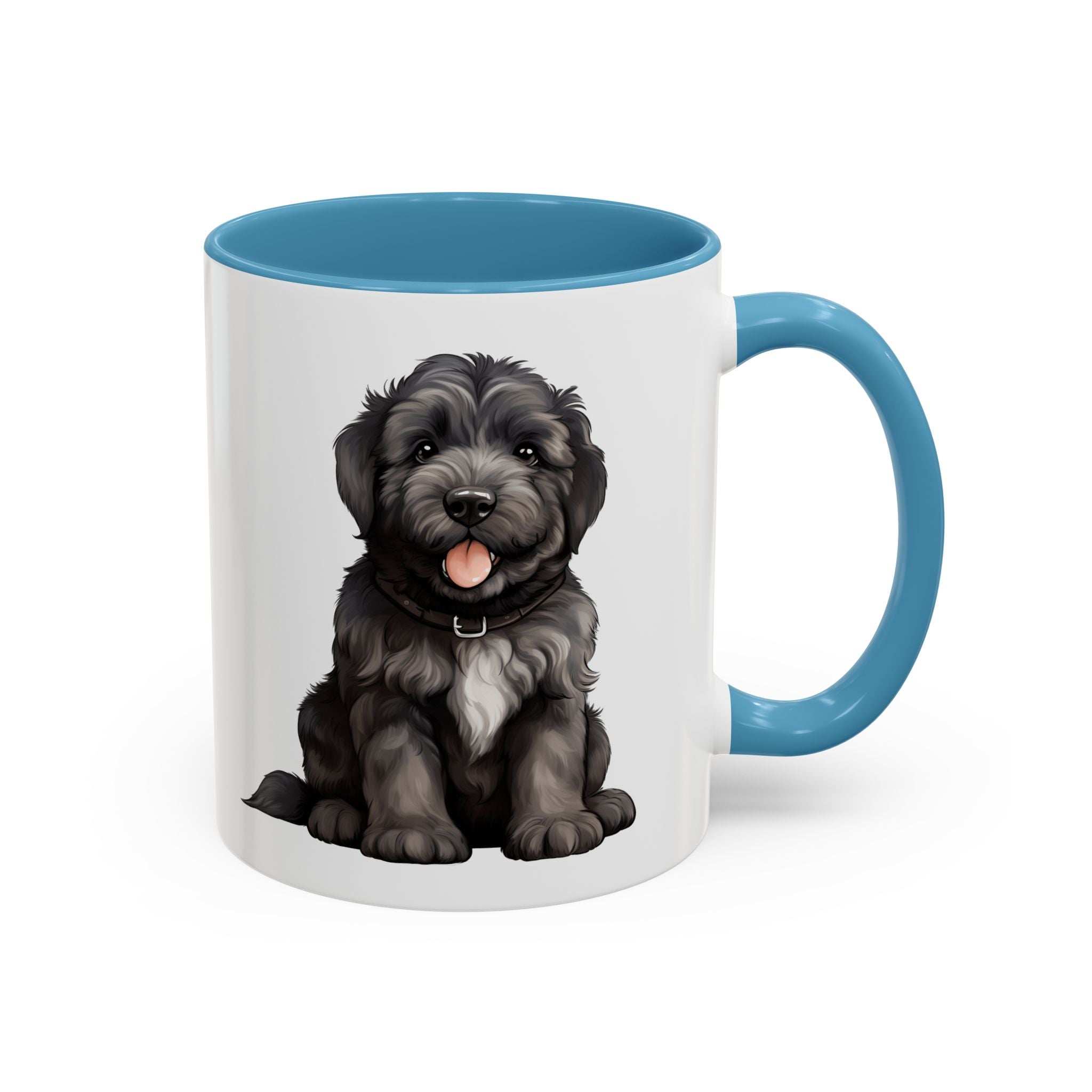 Cute Bouvier Des Flanders Dog Design Accent Coffee Mug - 11oz & 15oz