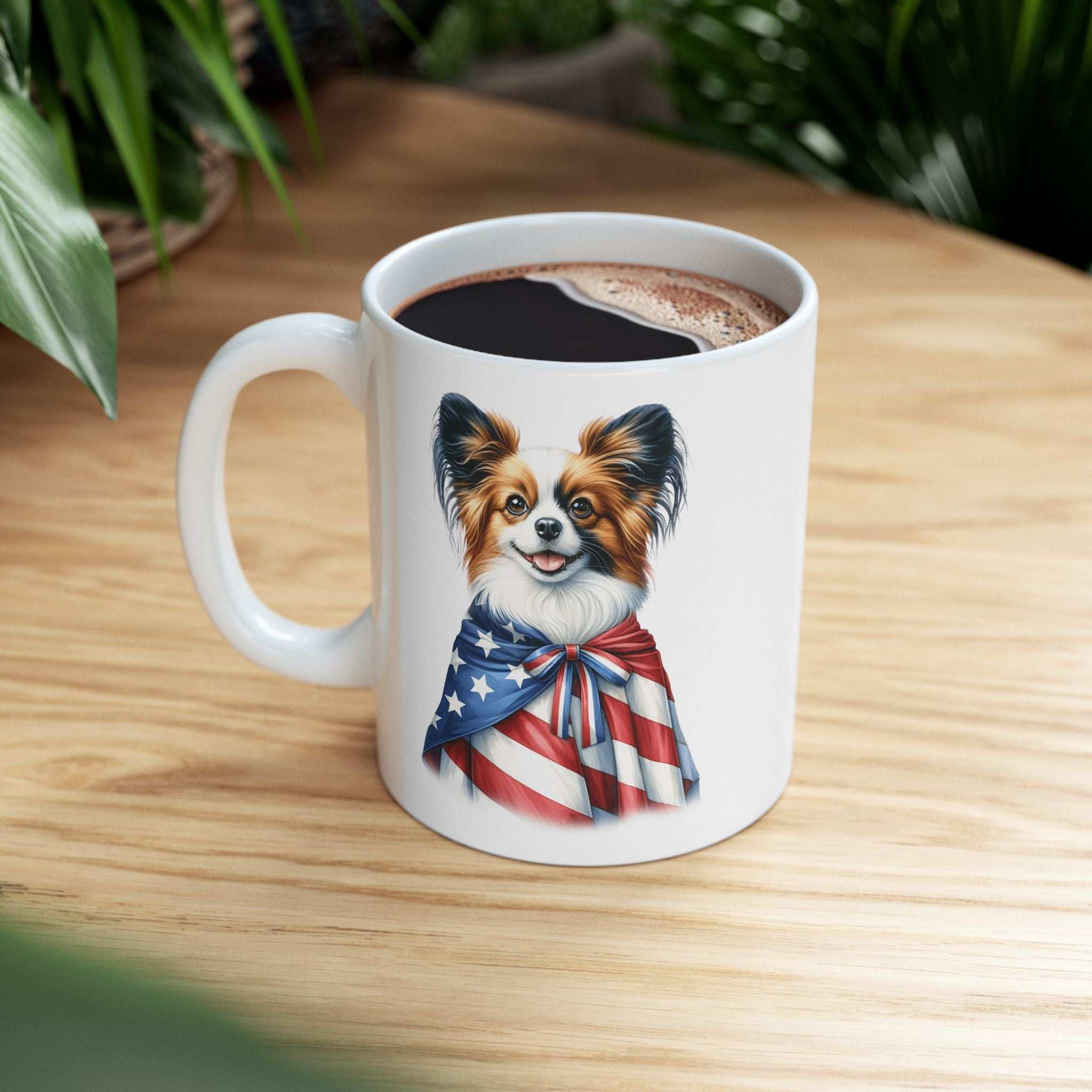 Papillion Patriotic Ceramic Mug – 11oz & 15oz | Perfect for Independence Day & All-American Celebrations