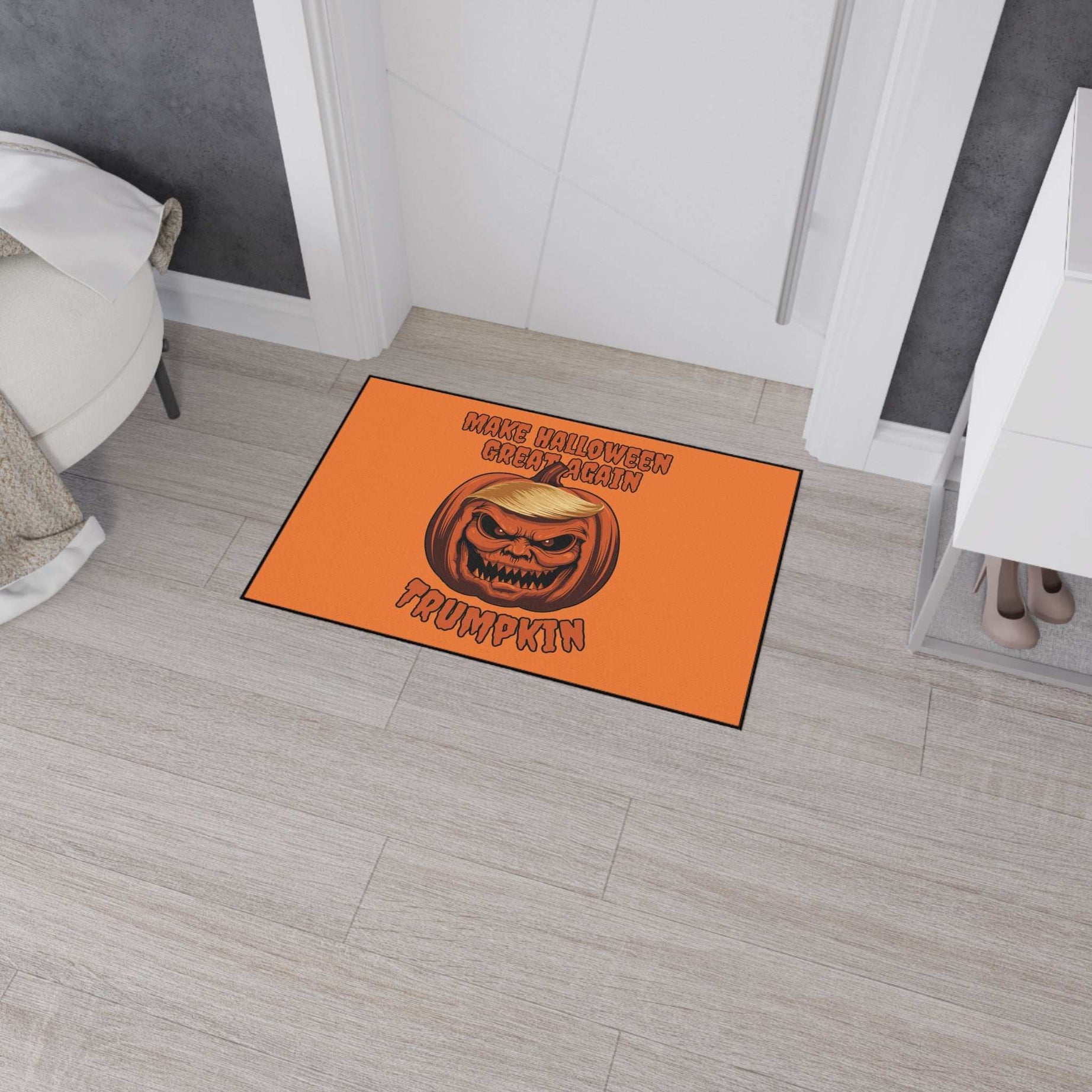 Make Halloween Great Again Floor Mat - Trump Pumpkin Doormat