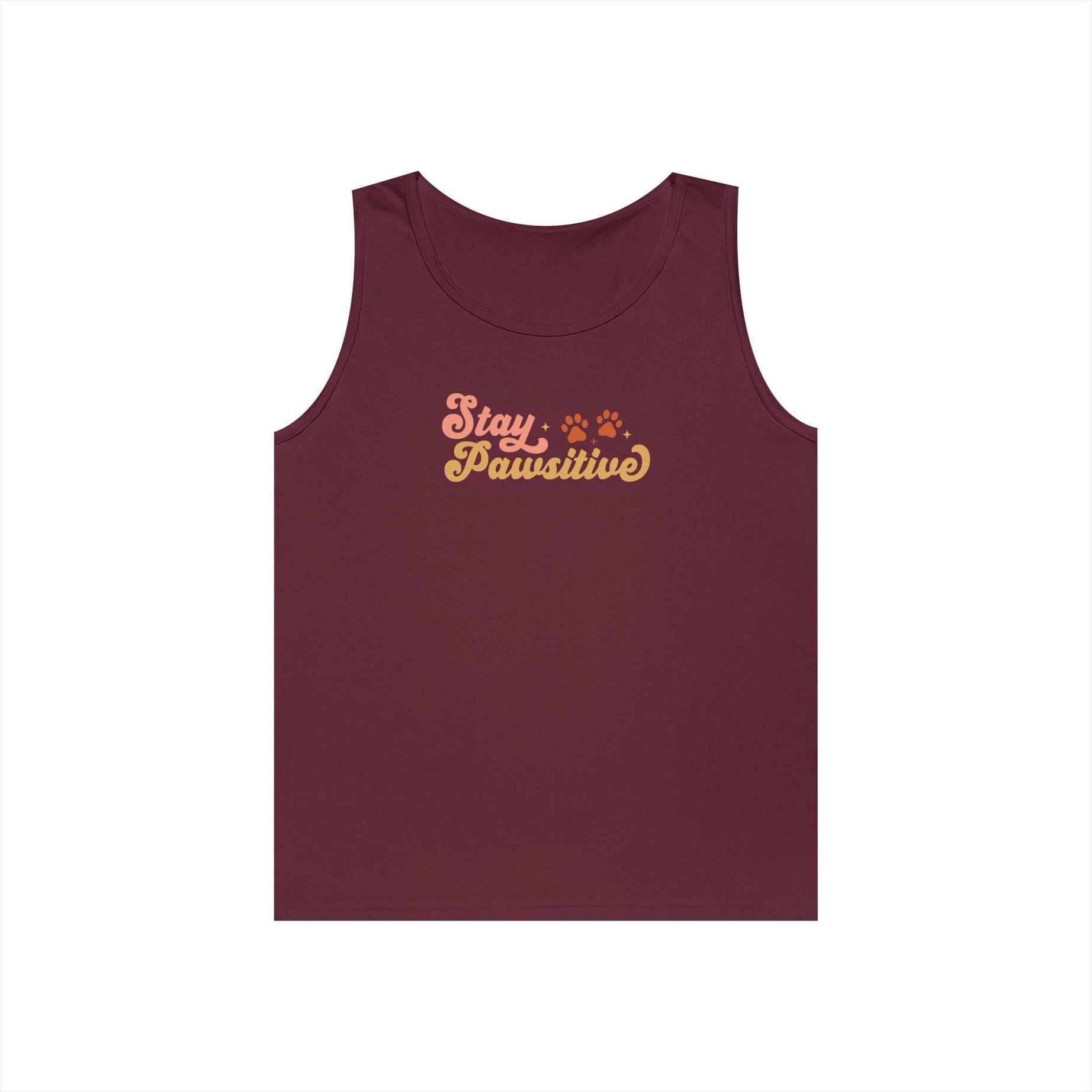 Cute Pet Lover Tank Top, Stay Pawsitive Tank, Funny Dog Lover Shirt