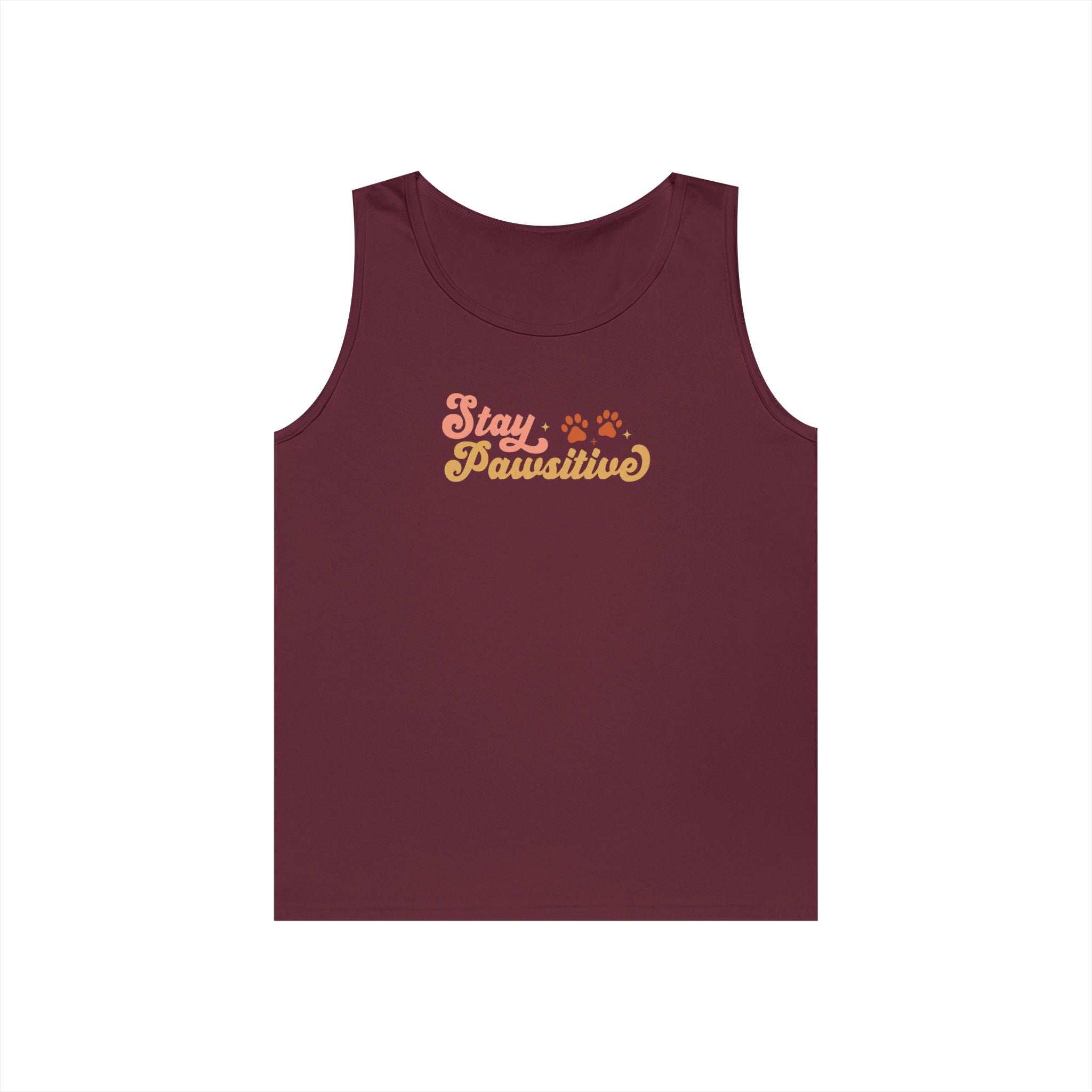 Cute Pet Lover Tank Top, Stay Pawsitive Tank, Funny Dog Lover Shirt