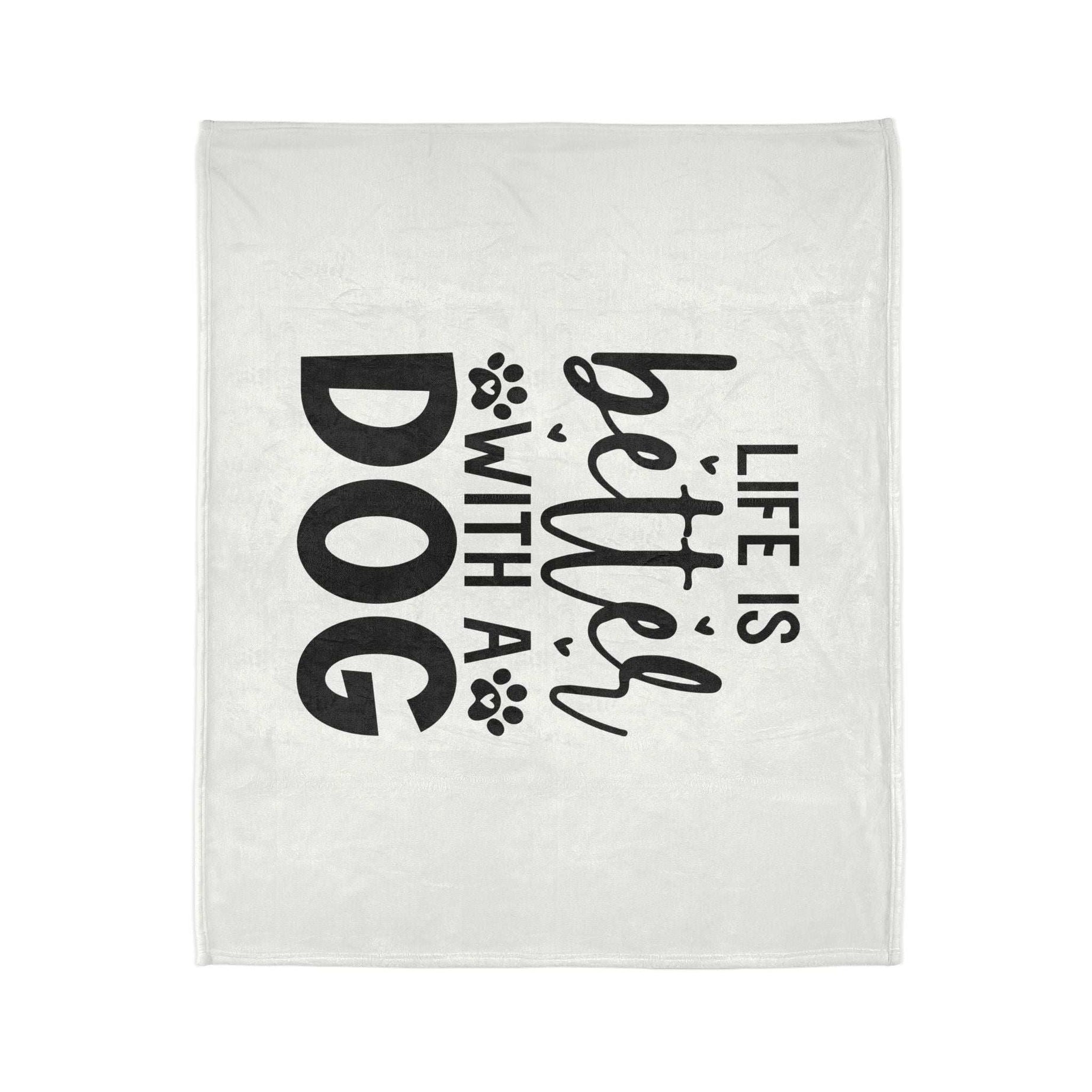 Dog Lover's Soft Polyester Blanket - 'Life is Better with a Dog'
