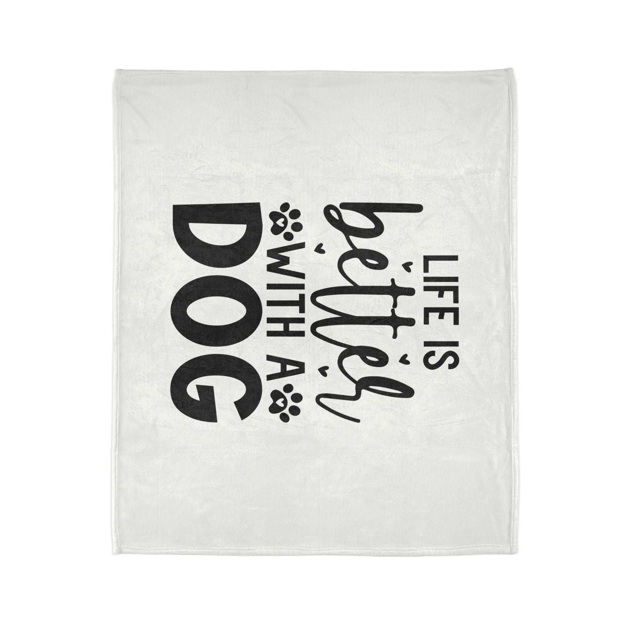 Dog Lover's Soft Polyester Blanket - 'Life is Better with a Dog'