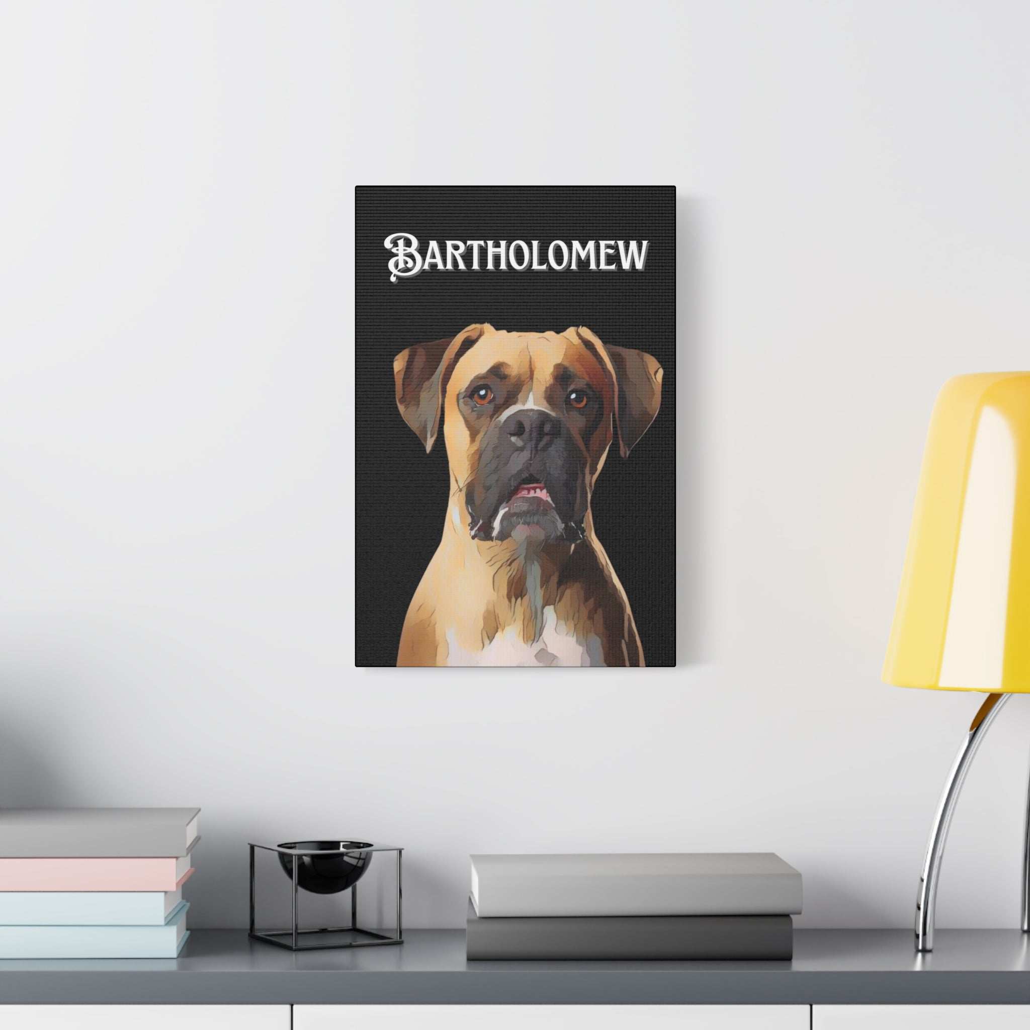 Cartoon Personalized Black Canvas Art - Custom Made Portrait of Your Pet(s)