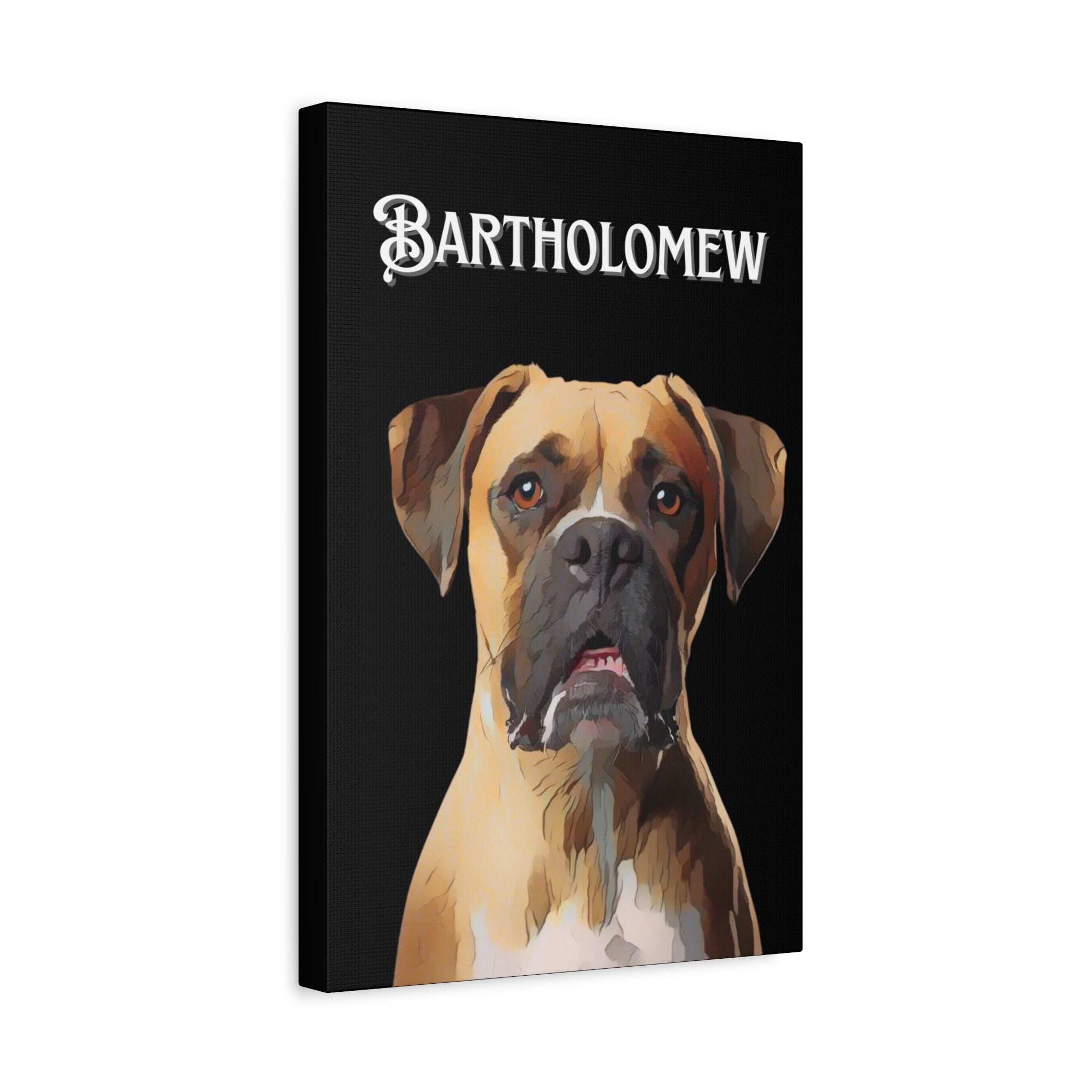 Cartoon Personalized Black Canvas Art - Custom Made Portrait of Your Pet(s)