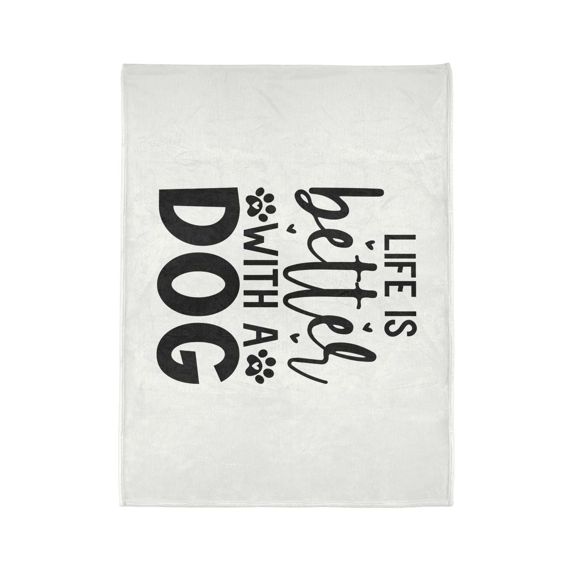 Dog Lover's Soft Polyester Blanket - 'Life is Better with a Dog'
