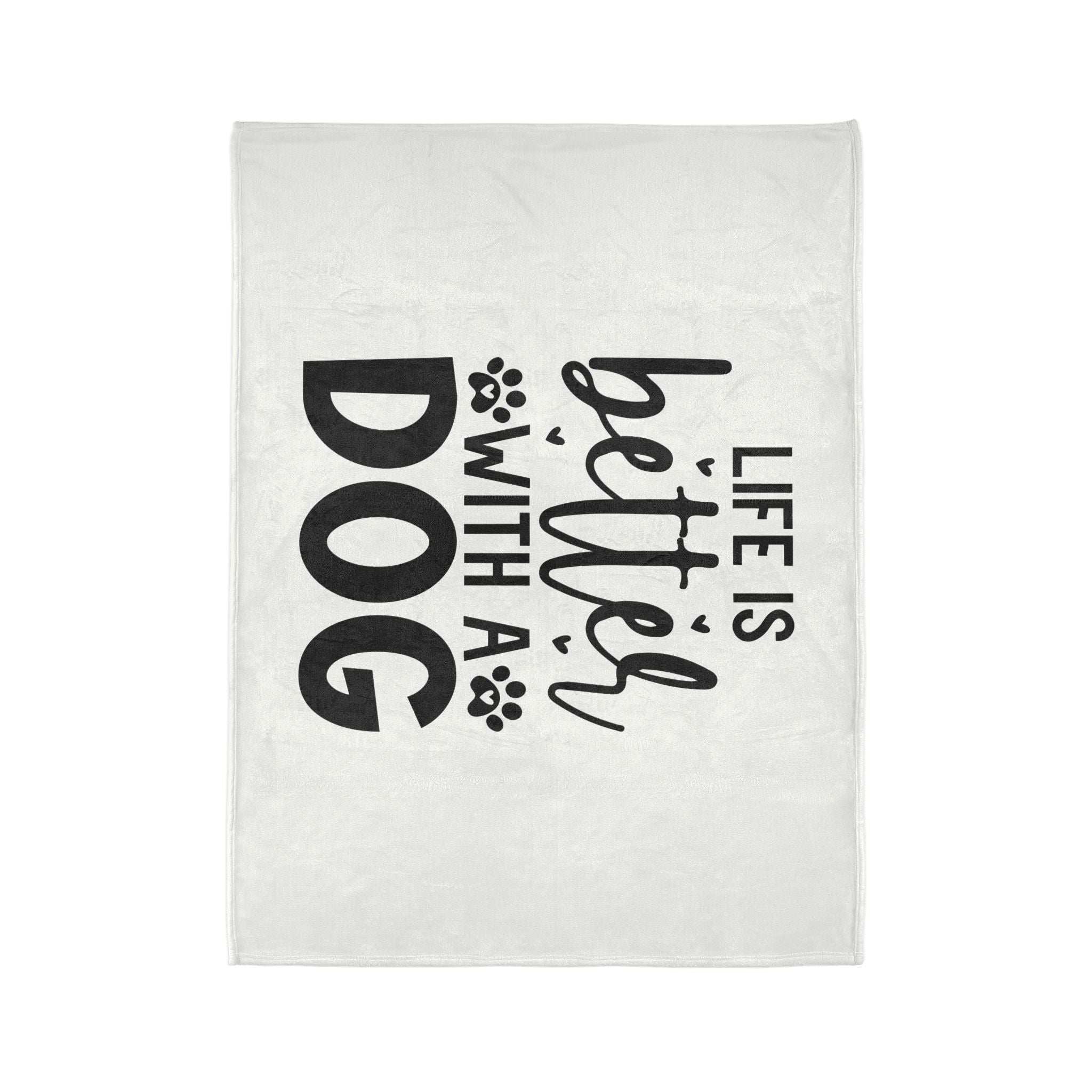 Dog Lover's Soft Polyester Blanket - 'Life is Better with a Dog'