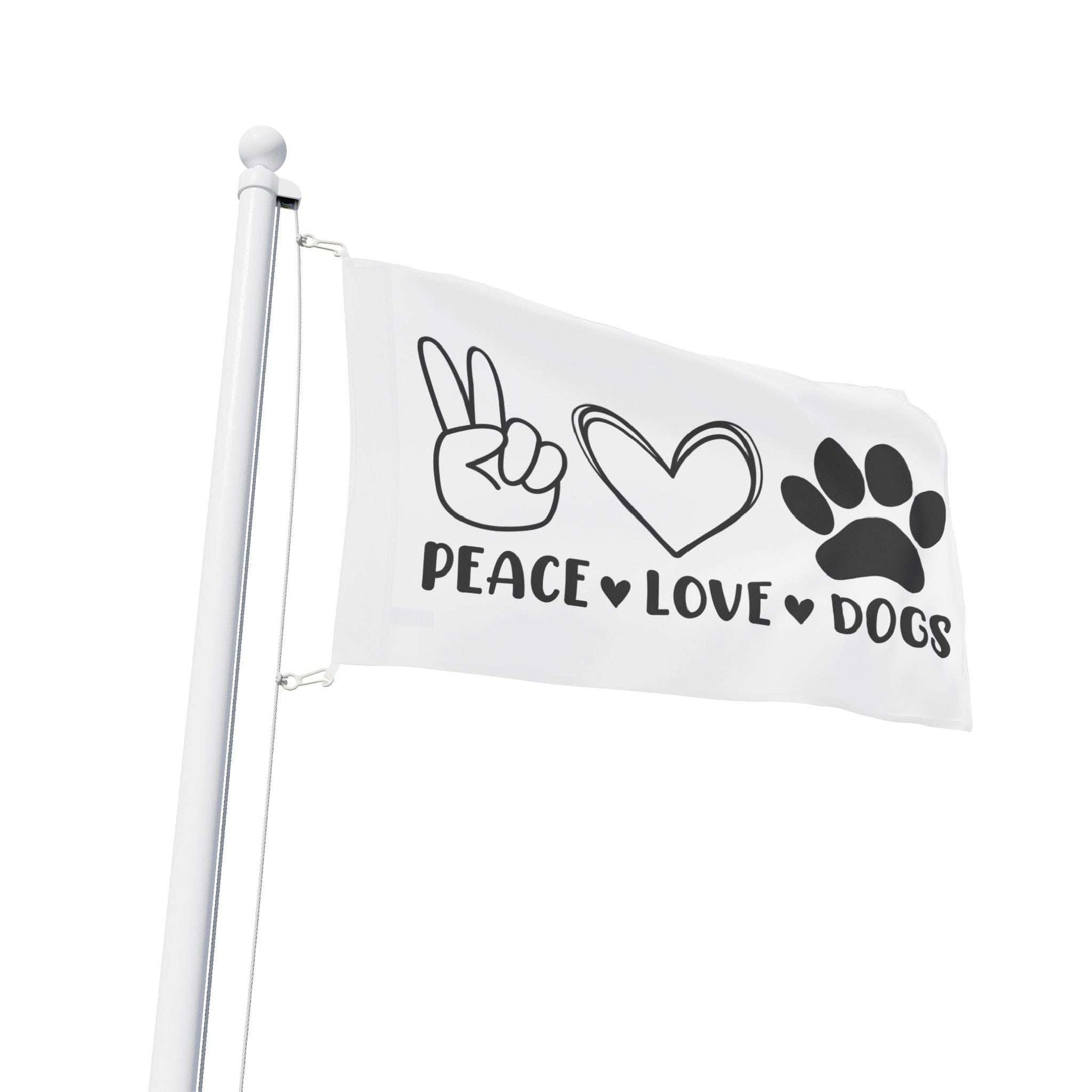 Peace Love Dogs Flag - Cute Home Decor for Dog Lovers