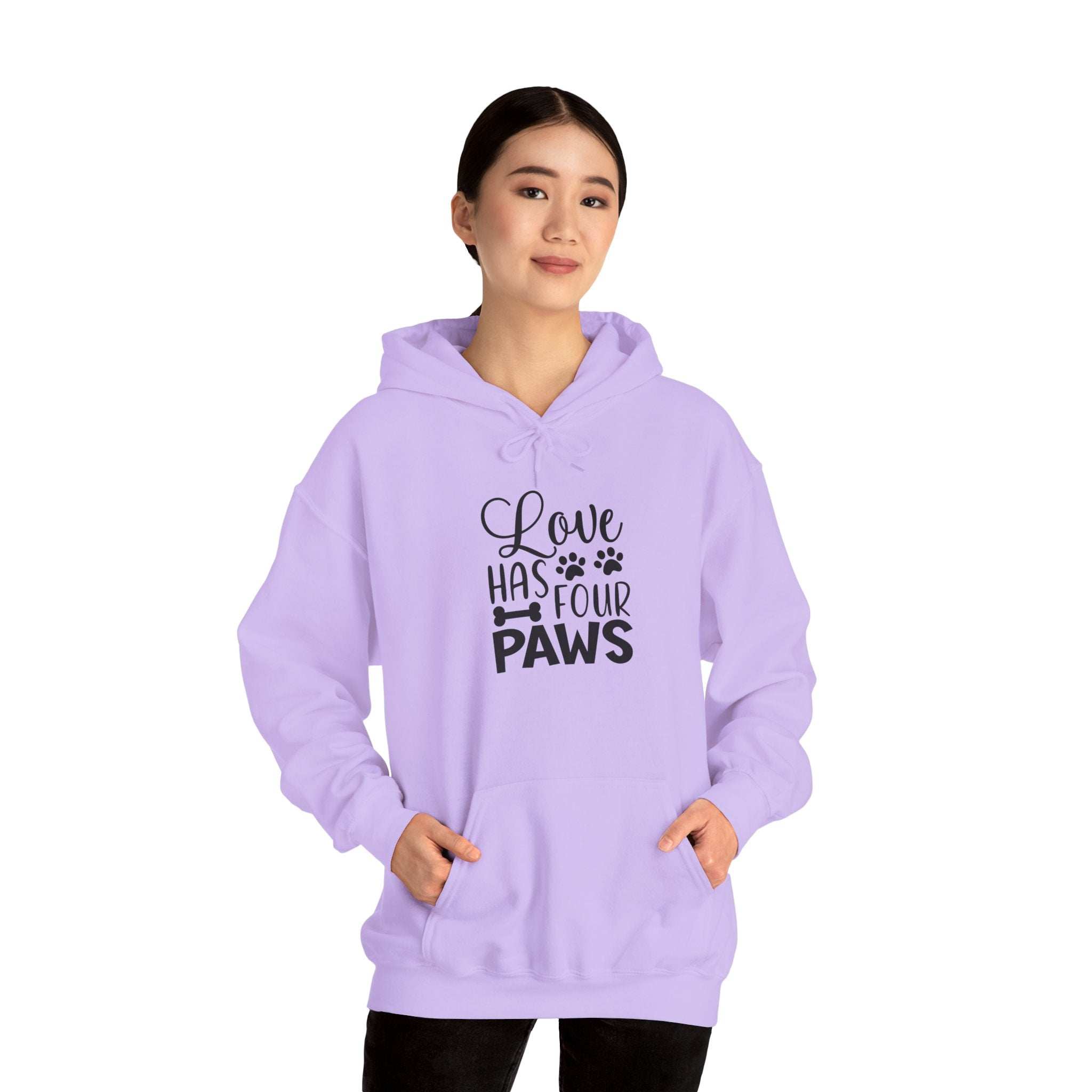 Love Has Four Paws Hoodie – Cozy Unisex Sweatshirt for Pet Lovers