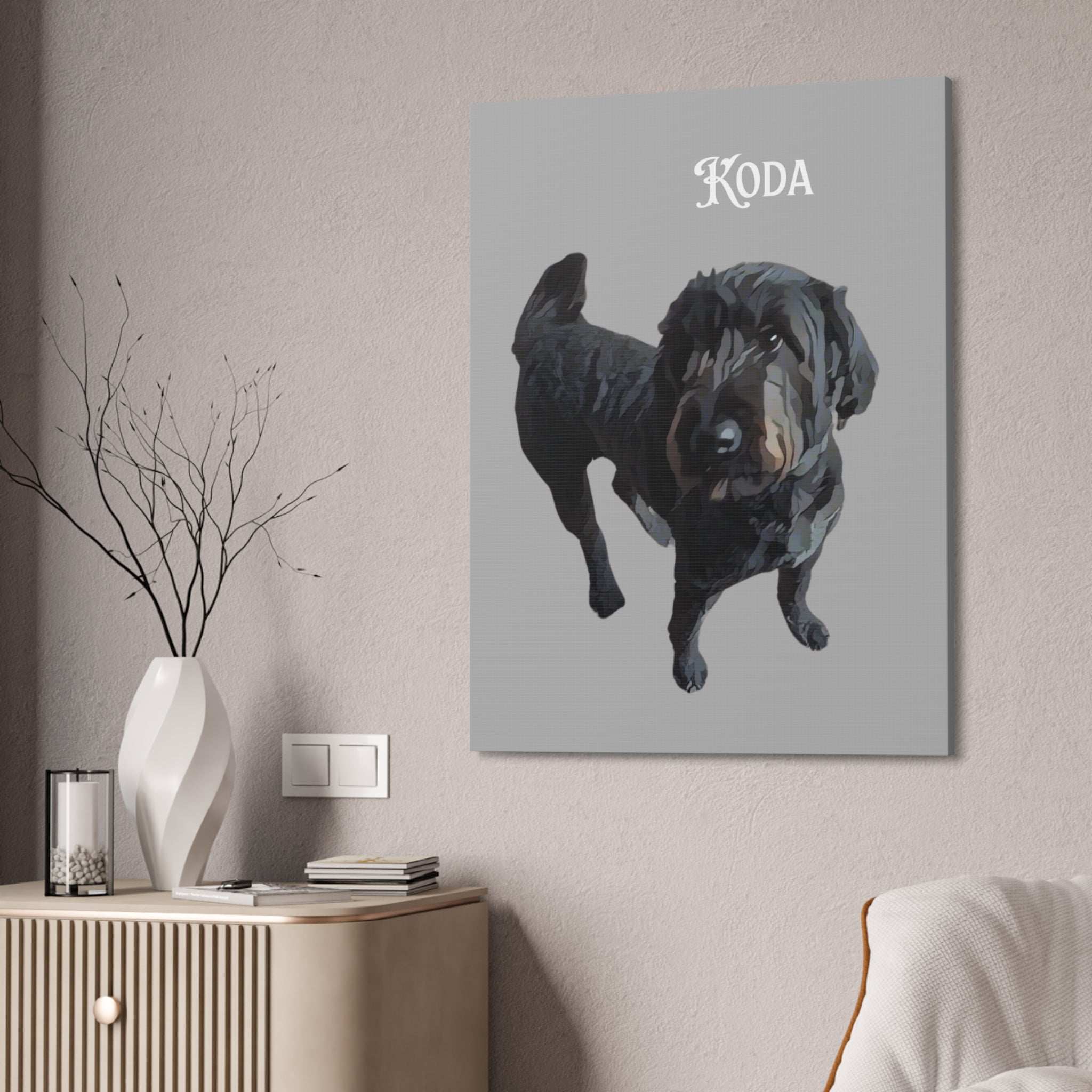 PAW-sonalized Light Grey Canvas Print | Upload Photo~Choose size
