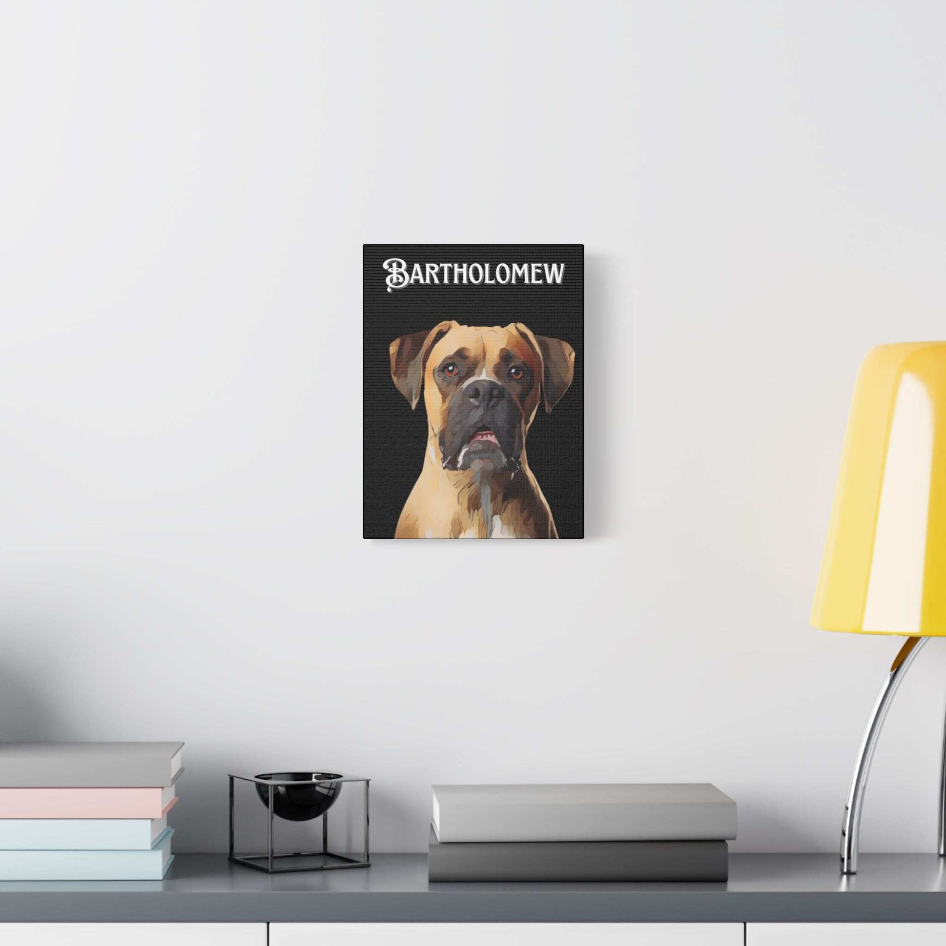 Cartoon Personalized Black Canvas Art - Custom Made Portrait of Your Pet(s)