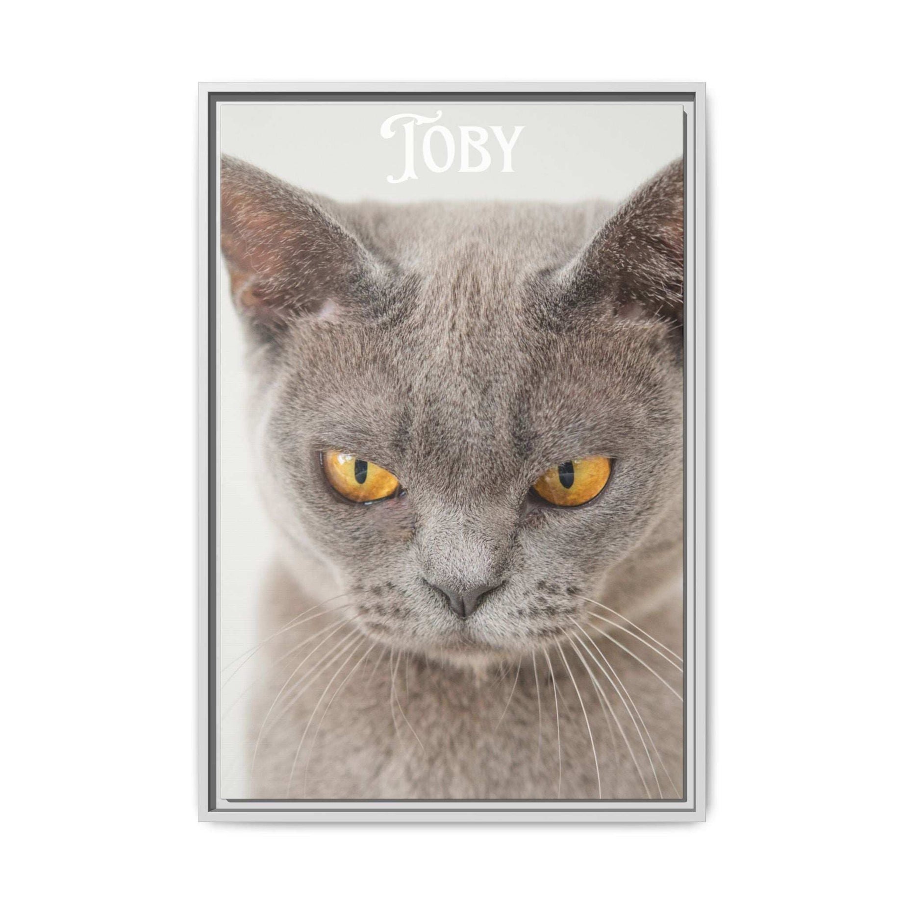 Personalized Photo Wall Art - Framed Matte Canvas Print for Pet Lovers - Customizable Name Print