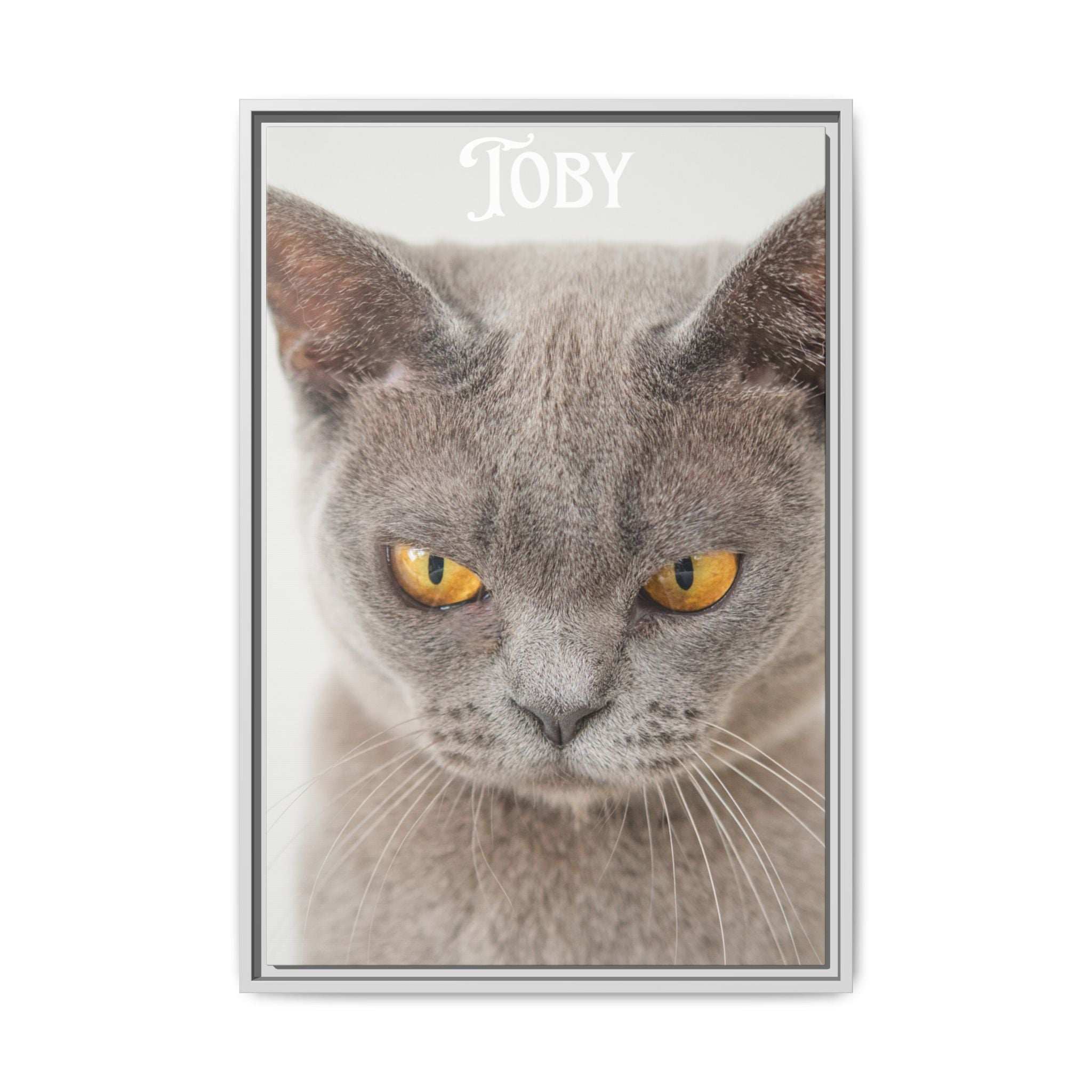 Personalized Photo Wall Art - Framed Matte Canvas Print for Pet Lovers - Customizable Name Print
