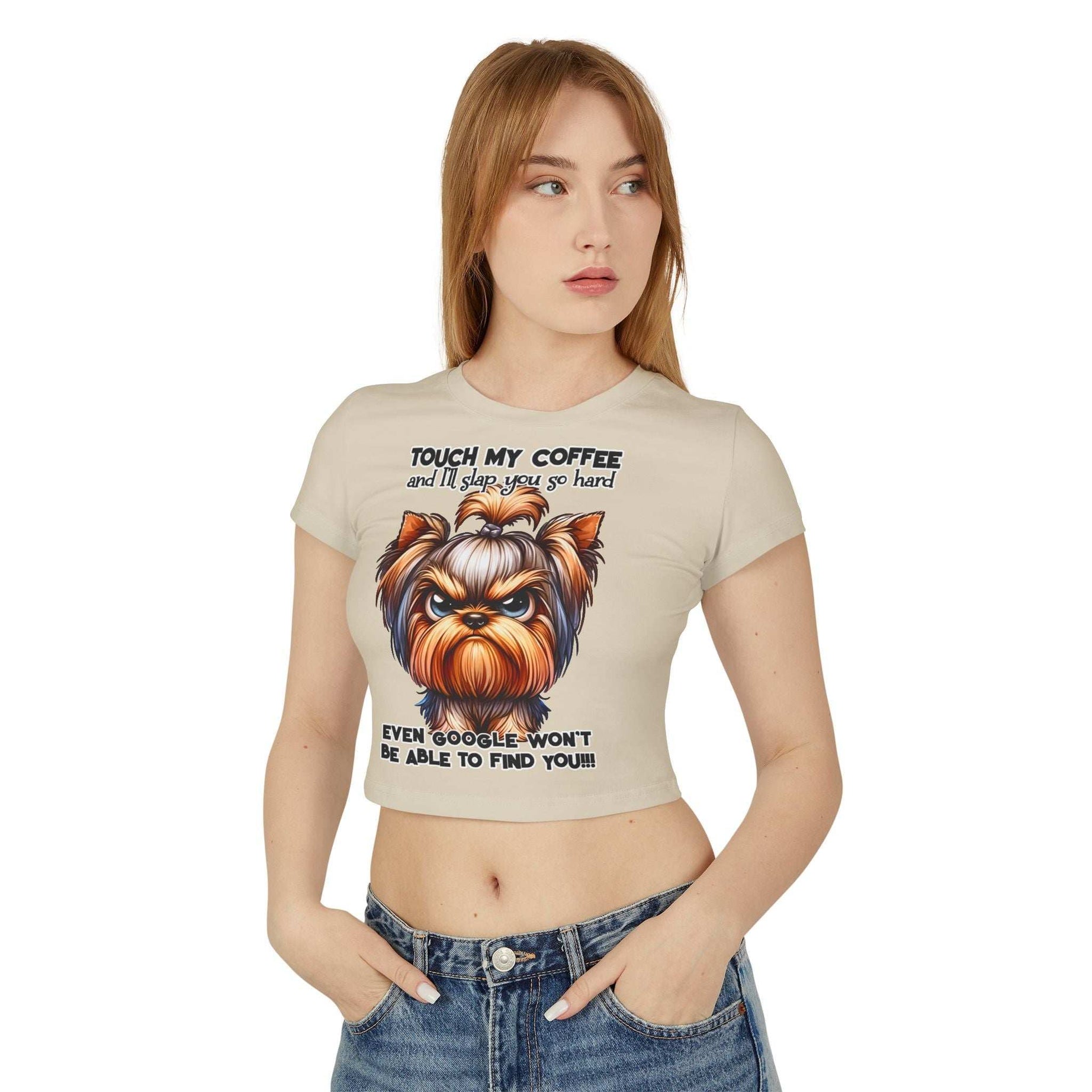 Funny Yorkie Baby Tee - Touch My Coffee and I'll Slap You Hard