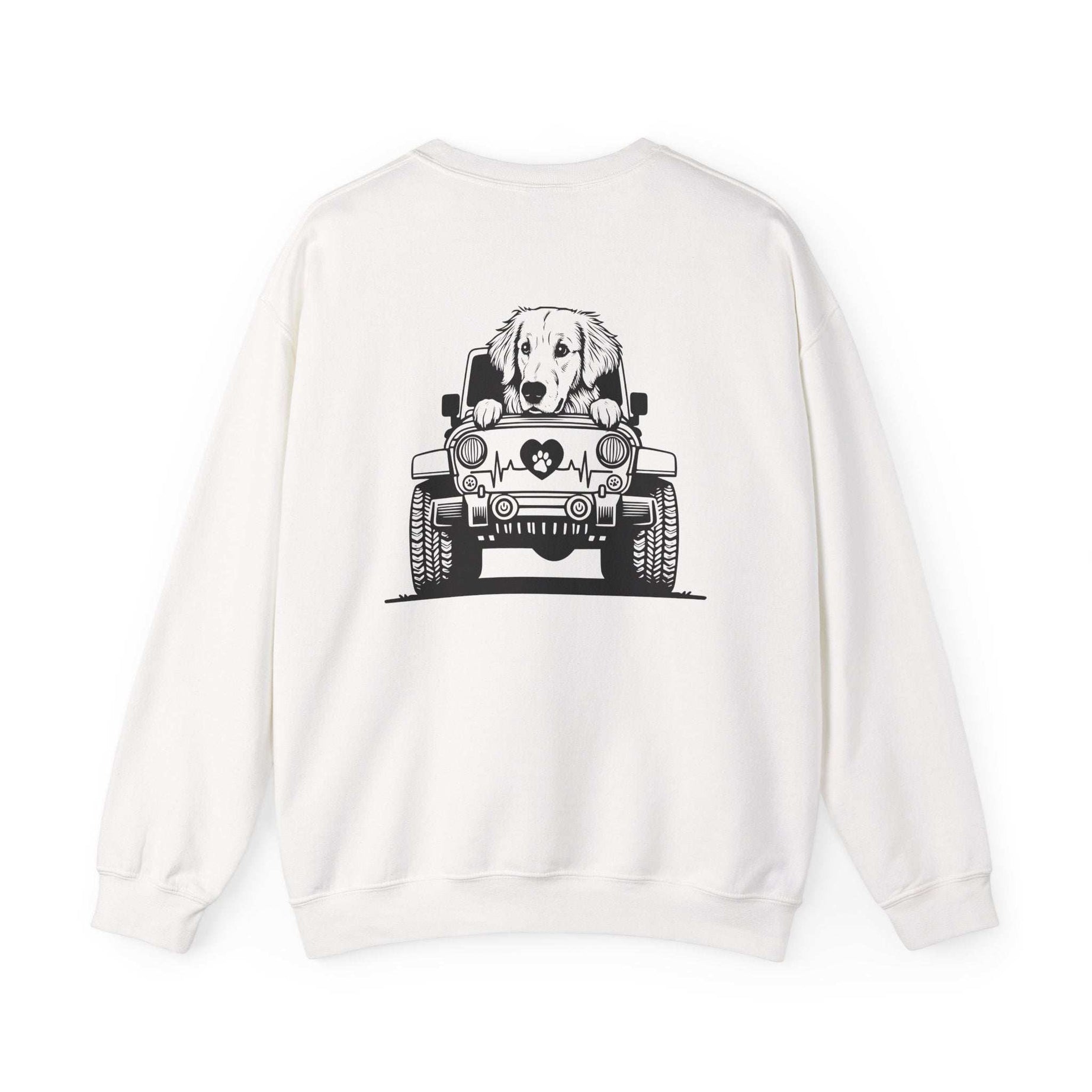 Golden Retriever Jeep Sweatshirt - Dog Lover's Heavy Blend