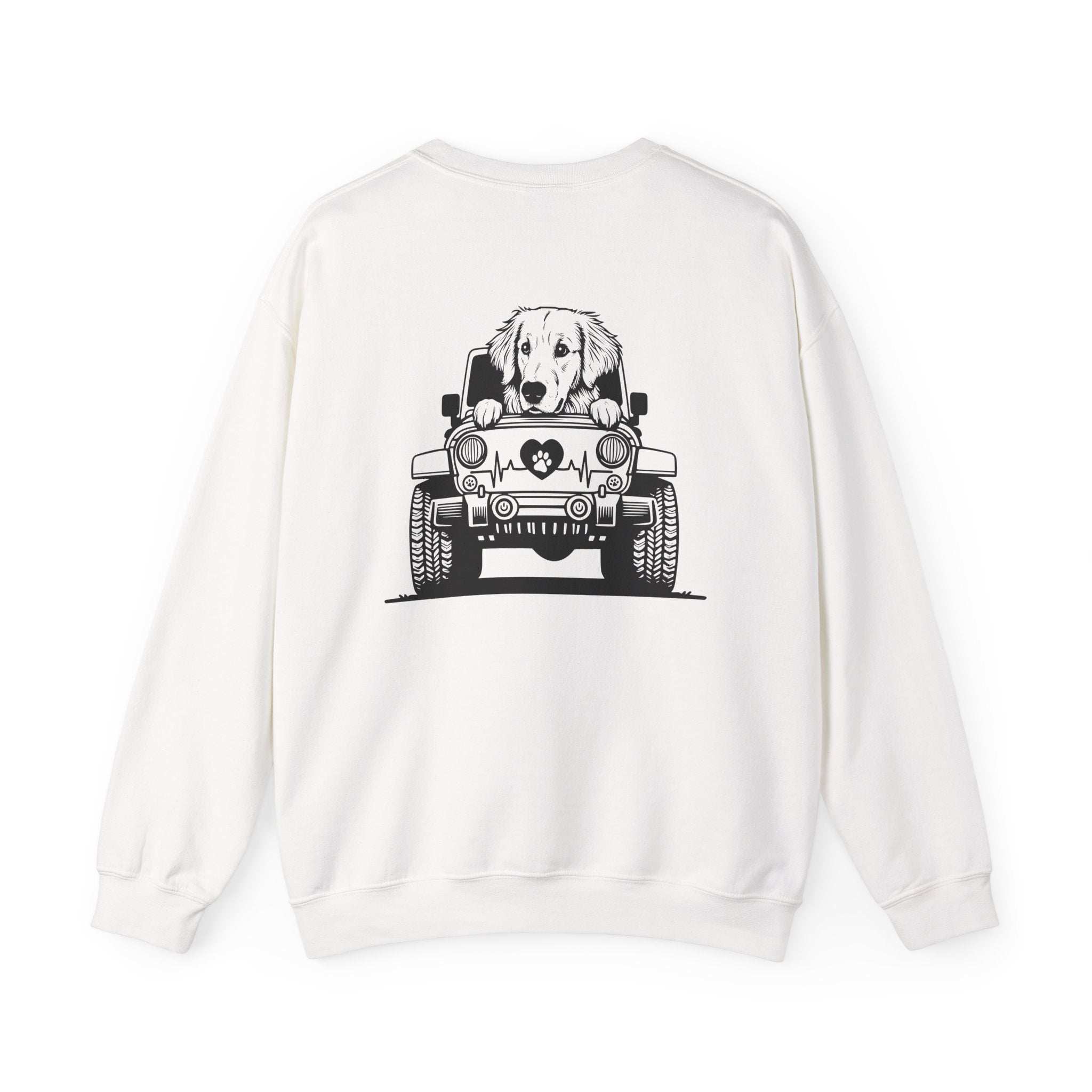Golden Retriever Jeep Sweatshirt - Dog Lover's Heavy Blend