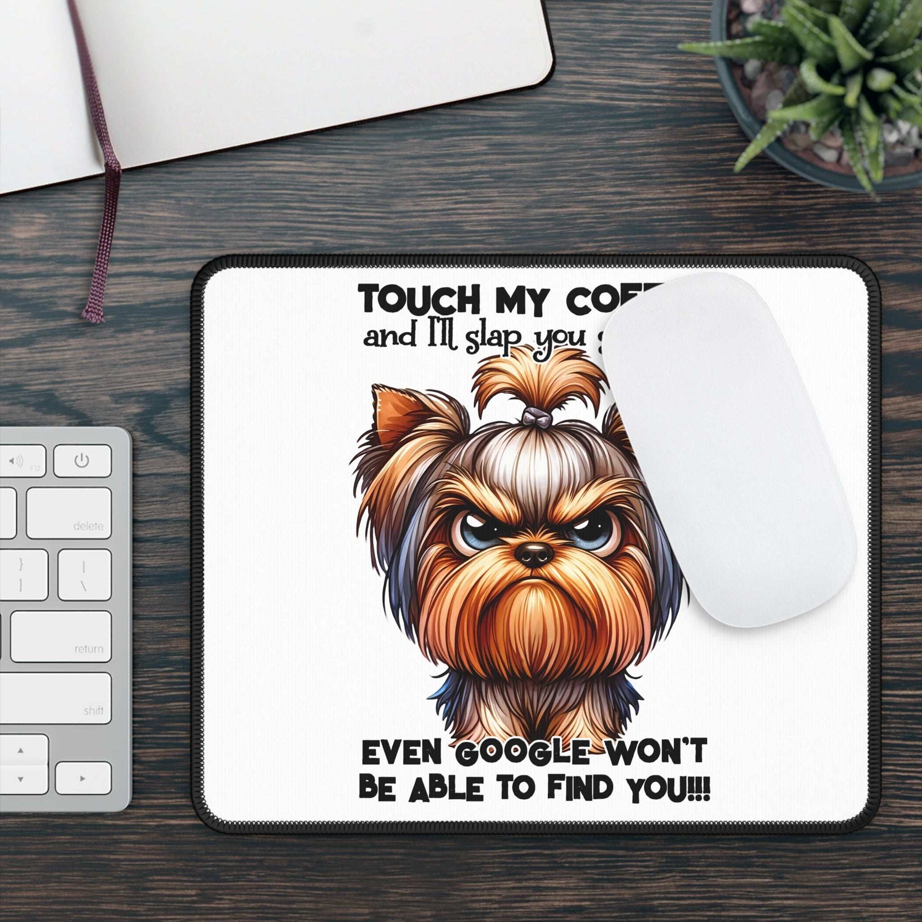 Funny Coffee-Themed Gaming Mouse Pad - Touch My Coffee & I'll Slap You