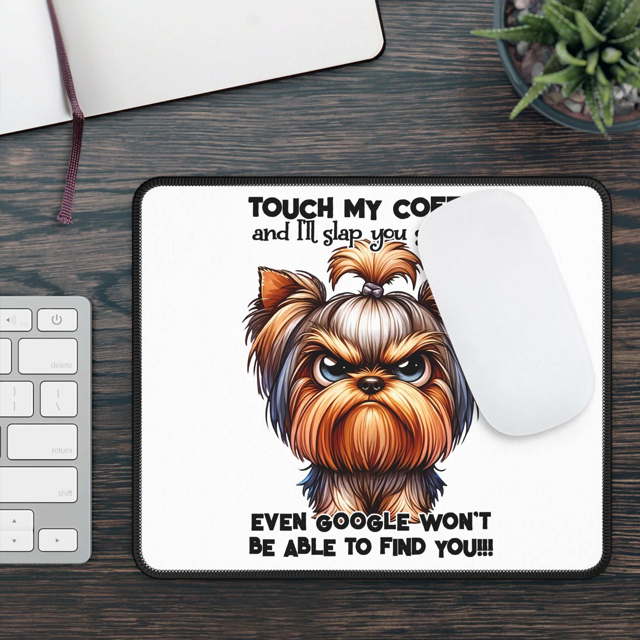 Funny Coffee-Themed Gaming Mouse Pad - Touch My Coffee & I'll Slap You