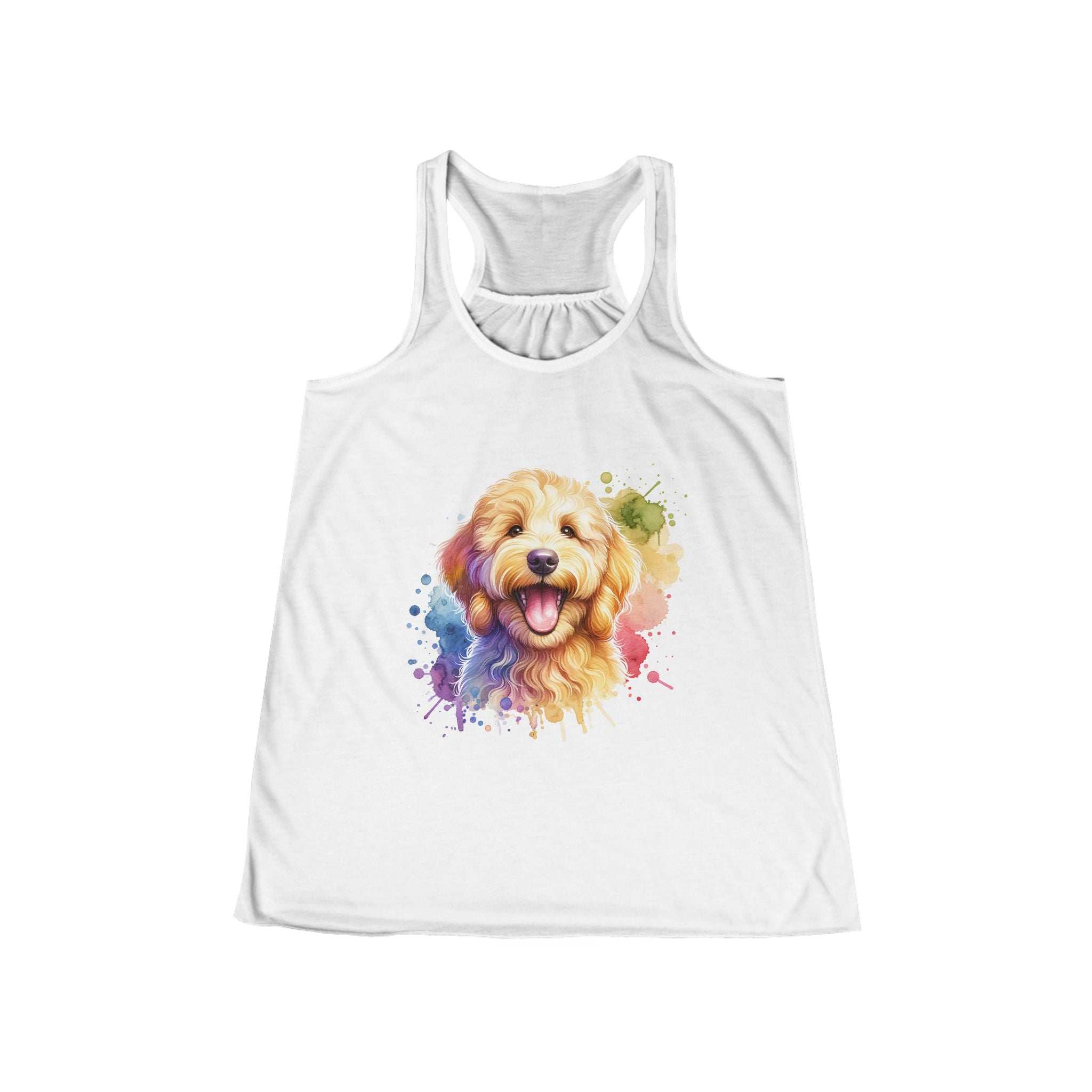 Smiling Goldendoodle Dog Lover Tank Top - Women's Flowy Racerback