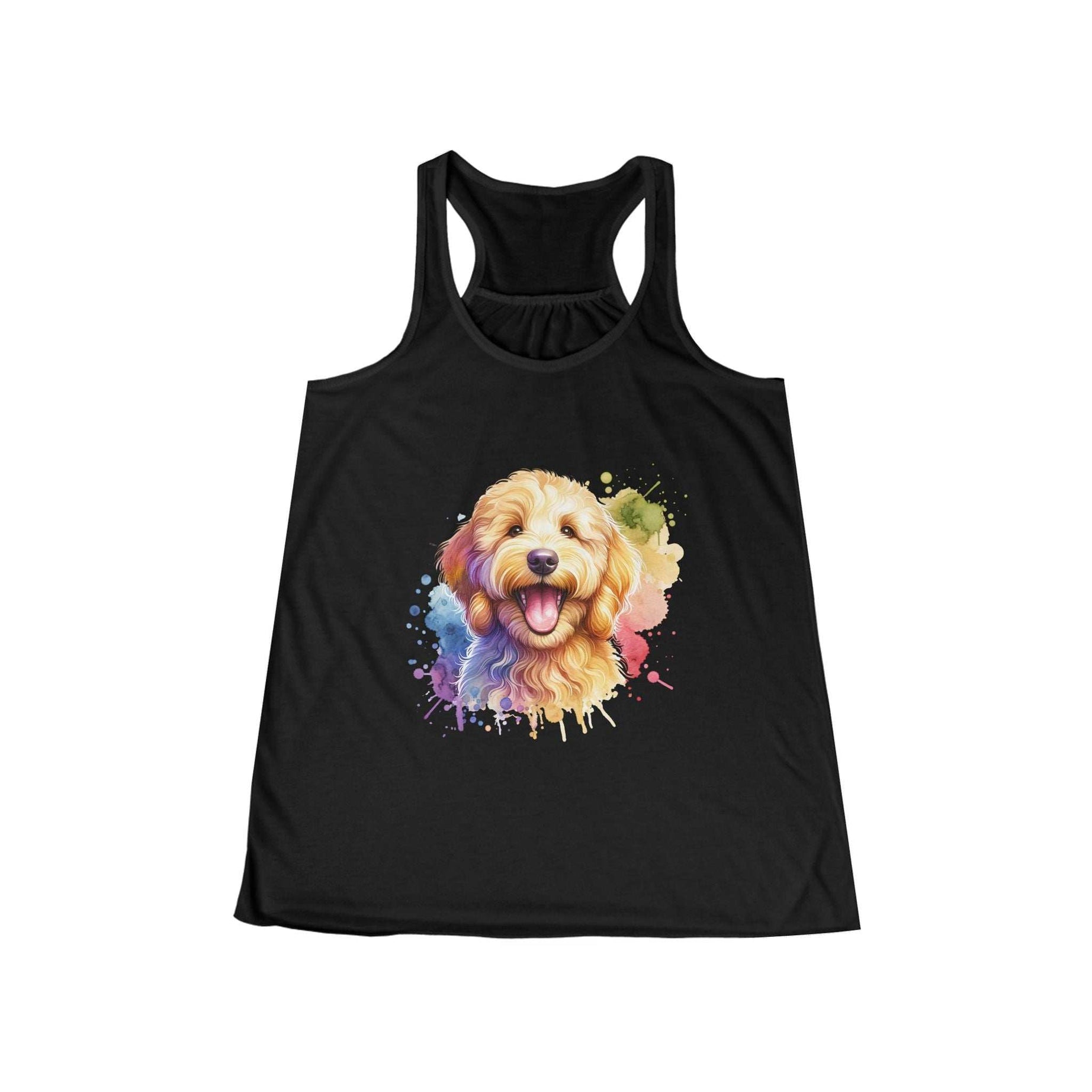 Smiling Goldendoodle Dog Lover Tank Top - Women's Flowy Racerback