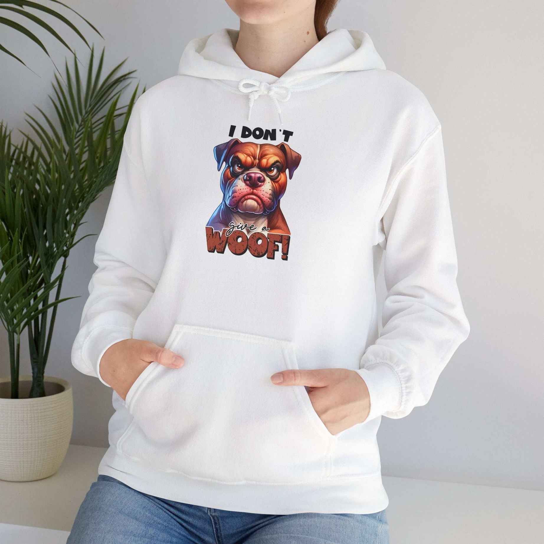 Fun Dog-Themed Unisex Hoodie - "I Don't Give a Woof"