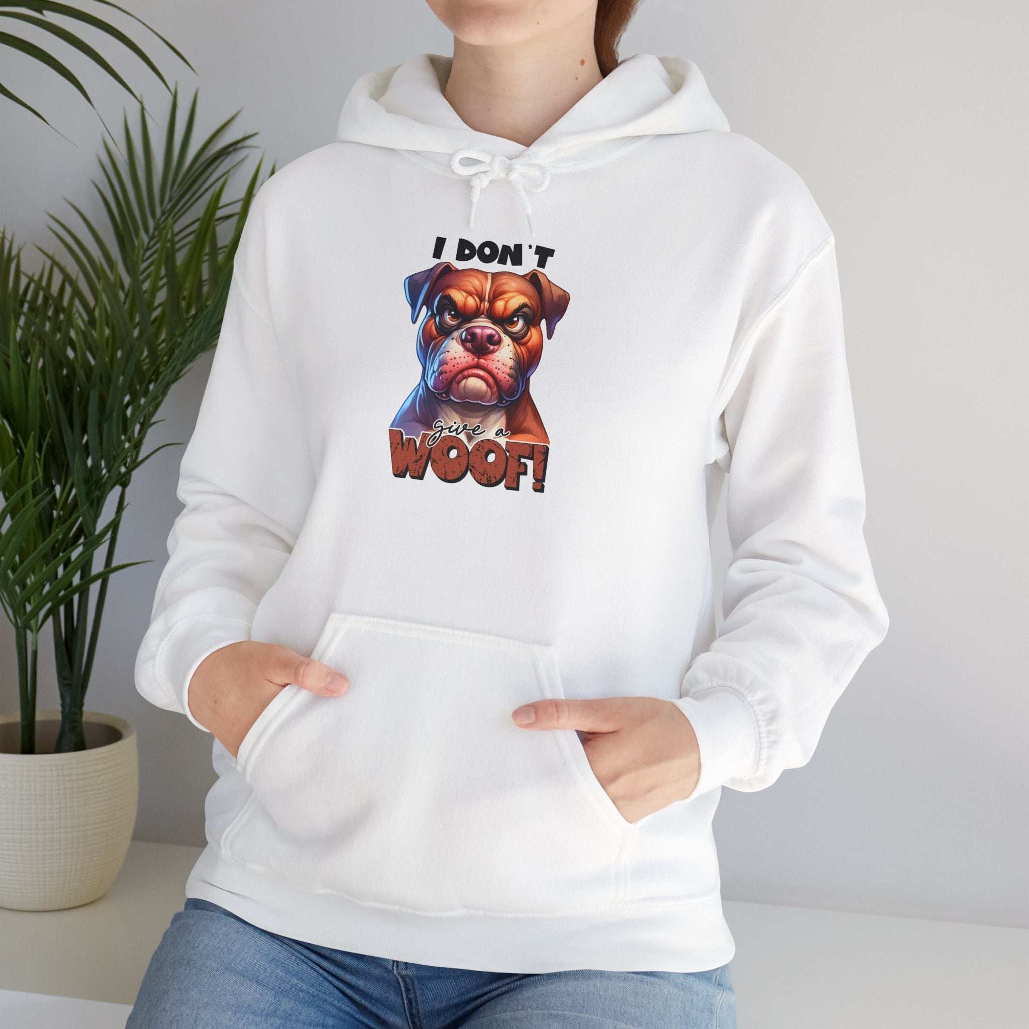 Fun Dog-Themed Unisex Hoodie - "I Don't Give a Woof"