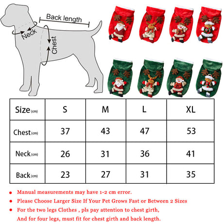 Christmas Dog Hoodie - Festive Flannel Pet Costume