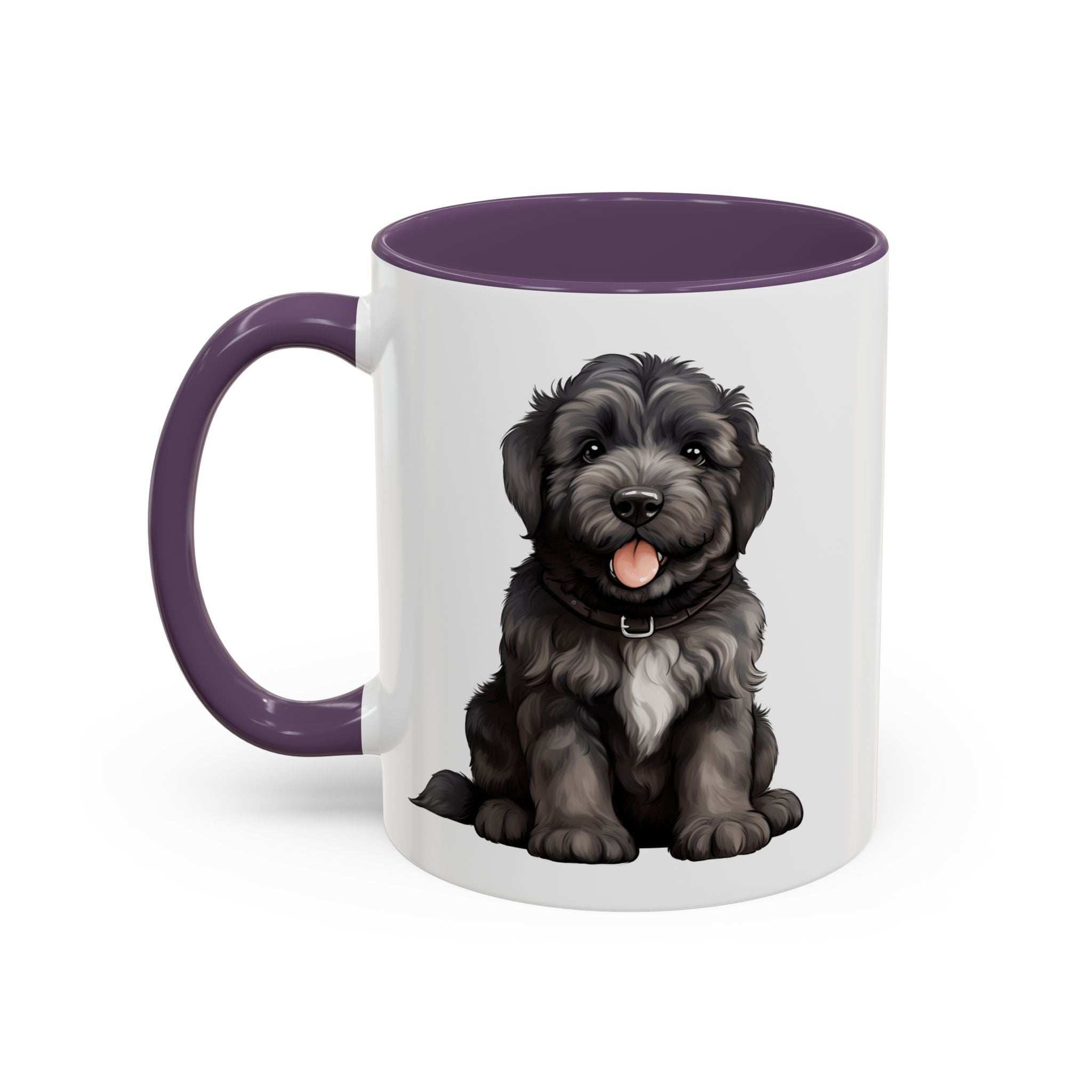 Cute Bouvier Des Flanders Dog Design Accent Coffee Mug - 11oz & 15oz