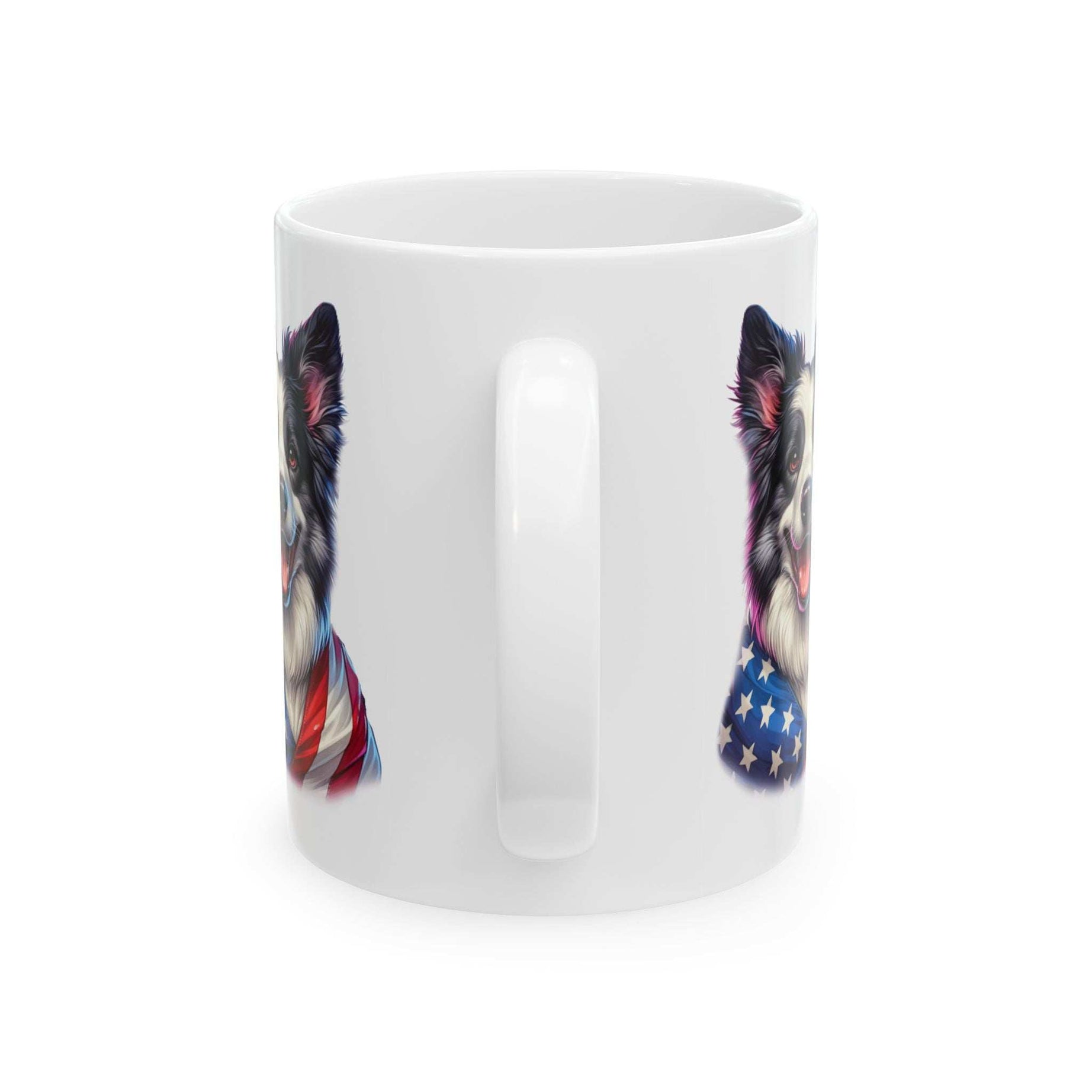 Border Collie Patriotic Dog Ceramic Mug - 11oz & 15oz