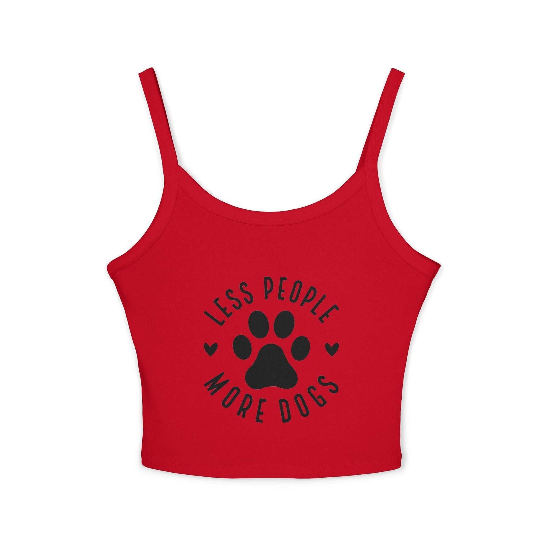 "Less People, More Dogs" Women's Spaghetti Strap Tank Top - Perfect for Dog Lovers