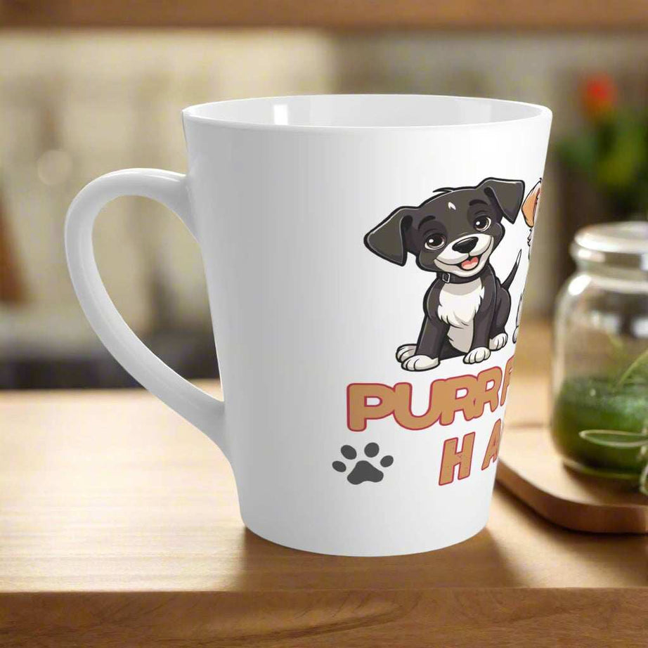 Purrfect Pet Haven Latte Mug - Adorable Dog-Themed Coffee Cup for Animal Lovers