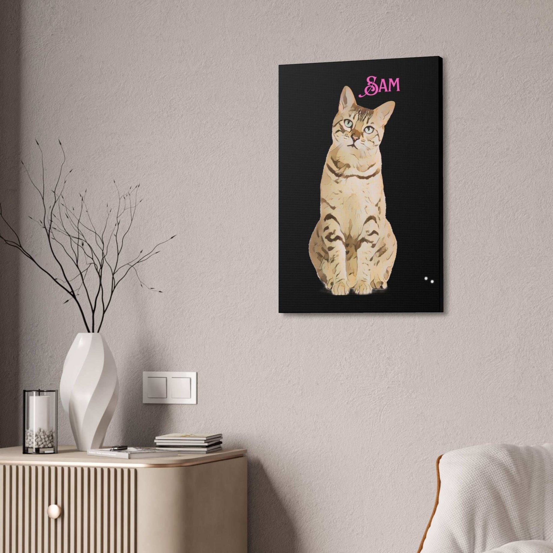 PAW-sonalized Black Canvas Print | Upload Photo~Choose size