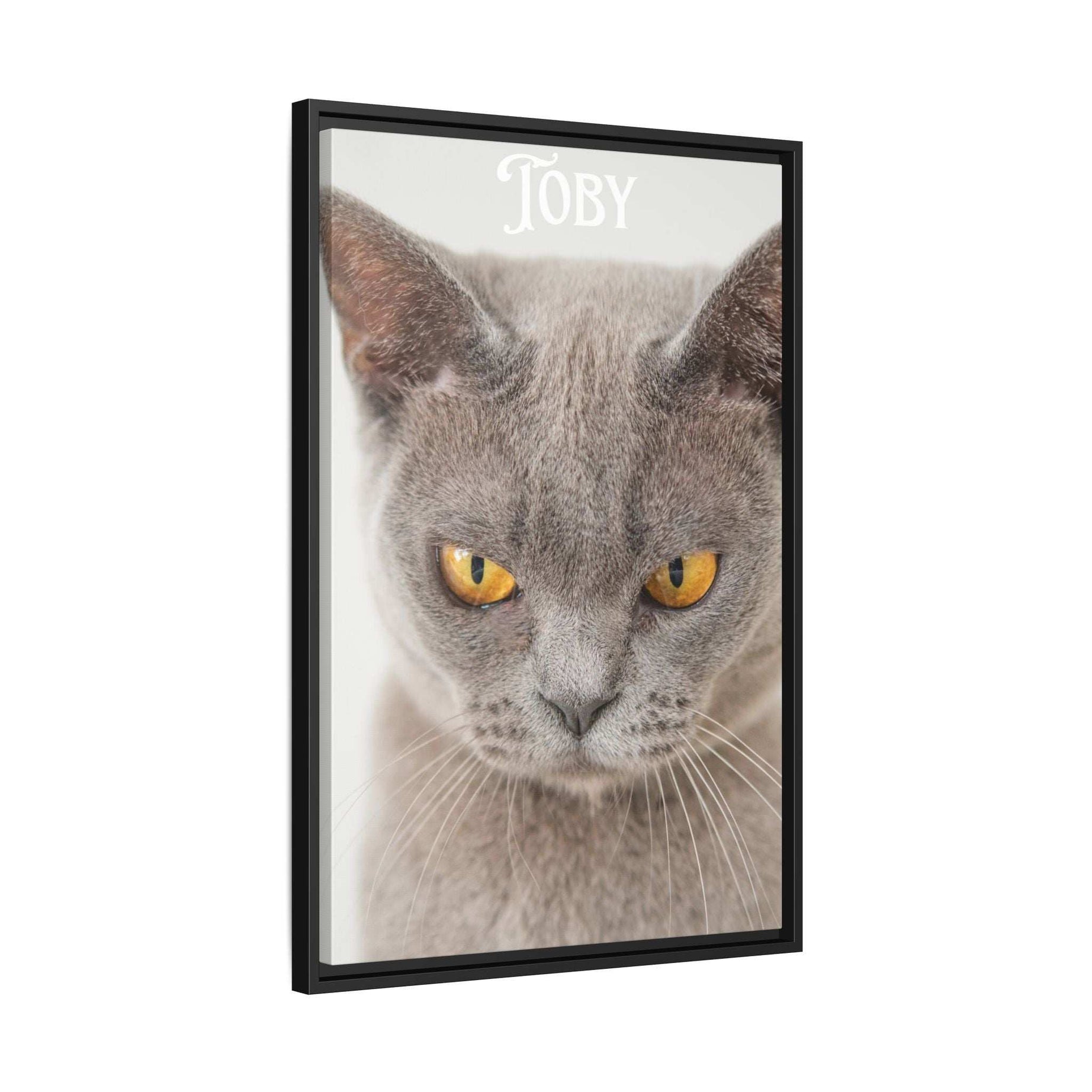 Personalized Photo Wall Art - Framed Matte Canvas Print for Pet Lovers - Customizable Name Print