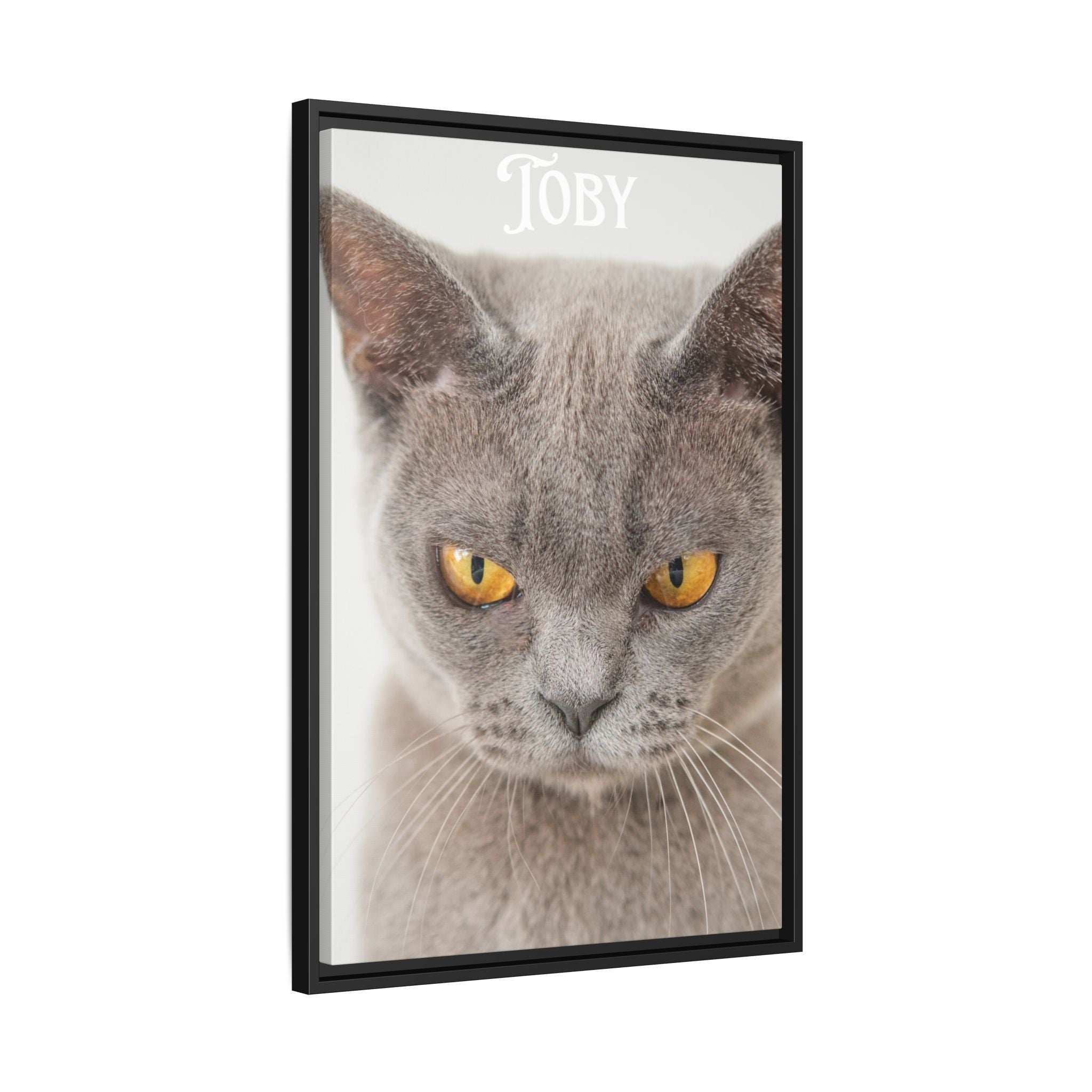 Personalized Photo Wall Art - Framed Matte Canvas Print for Pet Lovers - Customizable Name Print