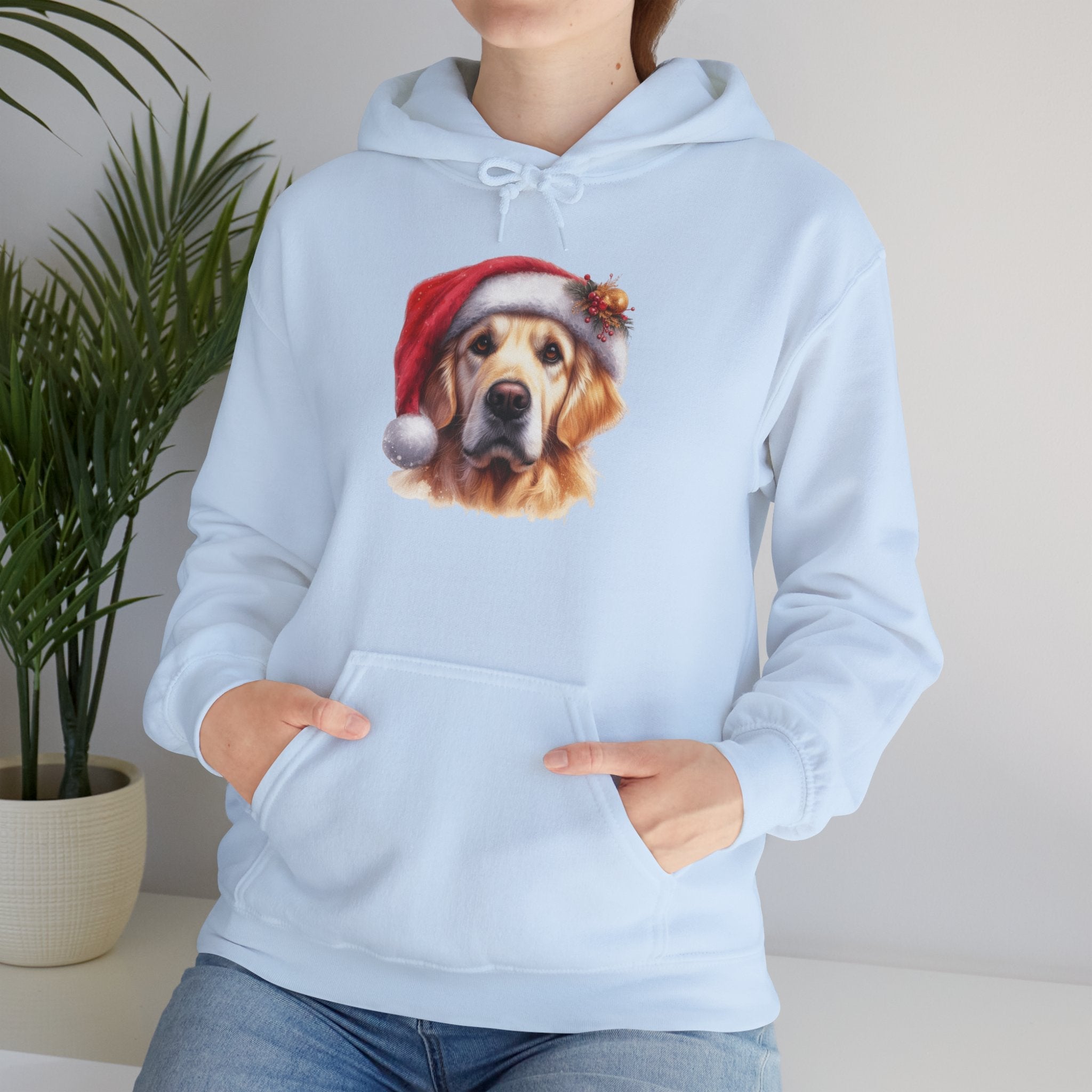 Christmas Hoodie - Golden Retriever in Santa Hat