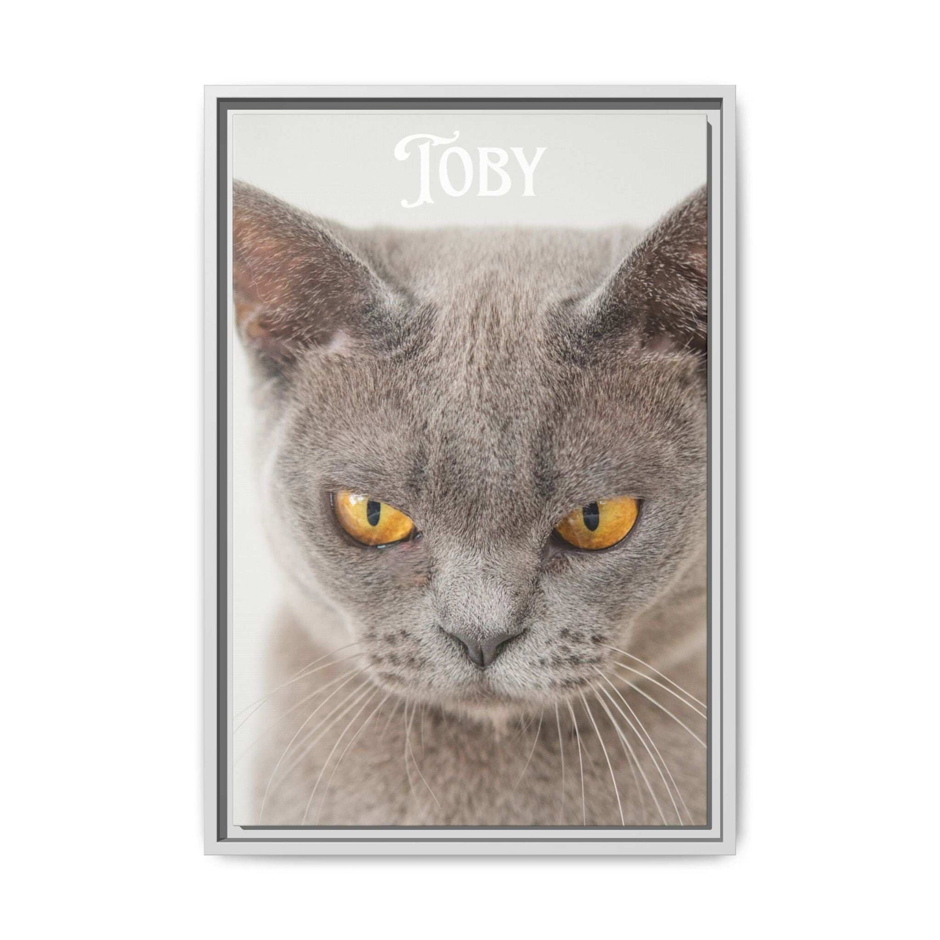 Personalized Photo Wall Art - Framed Matte Canvas Print for Pet Lovers - Customizable Name Print