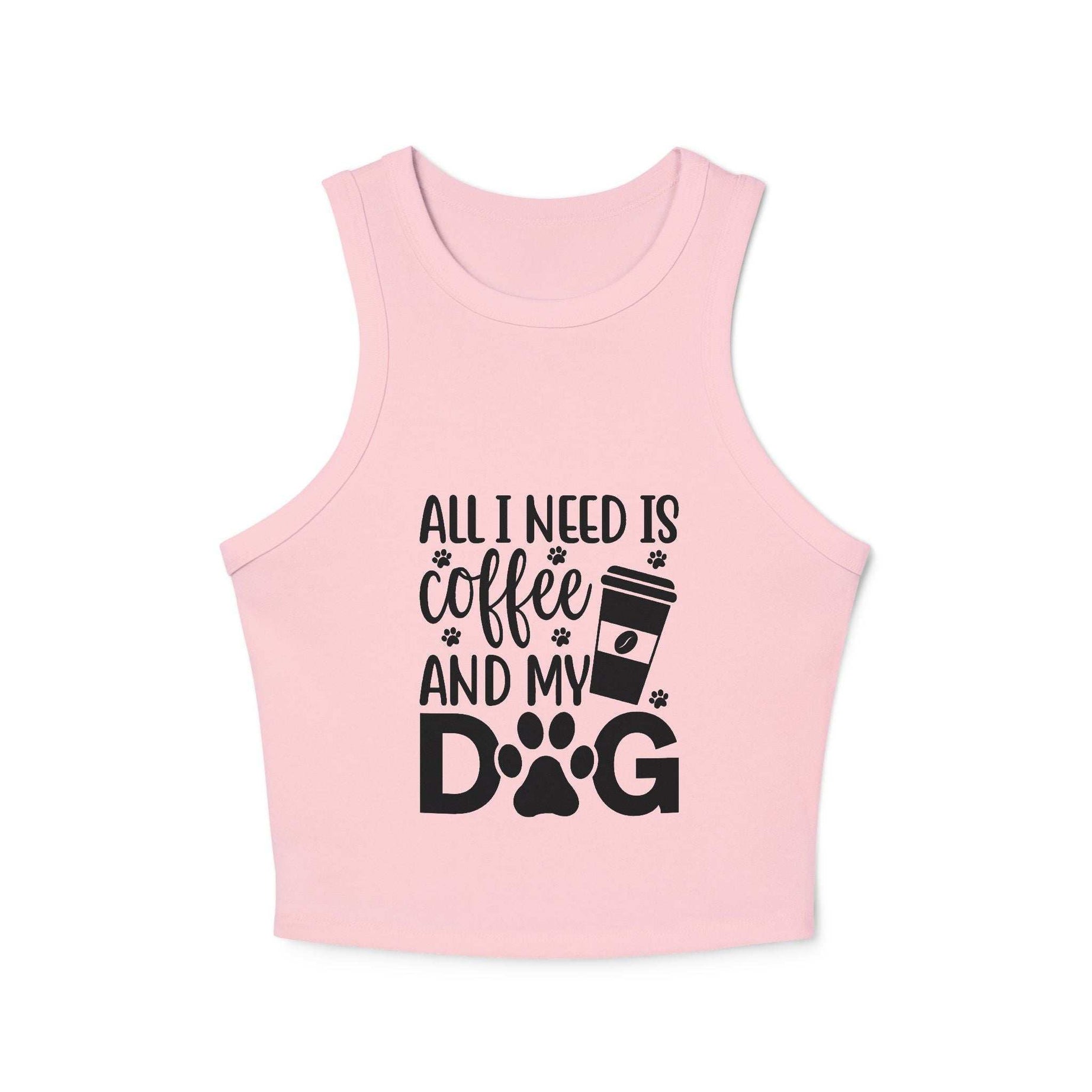 Dog Lover Coffee Micro Rib Racer Tank Top