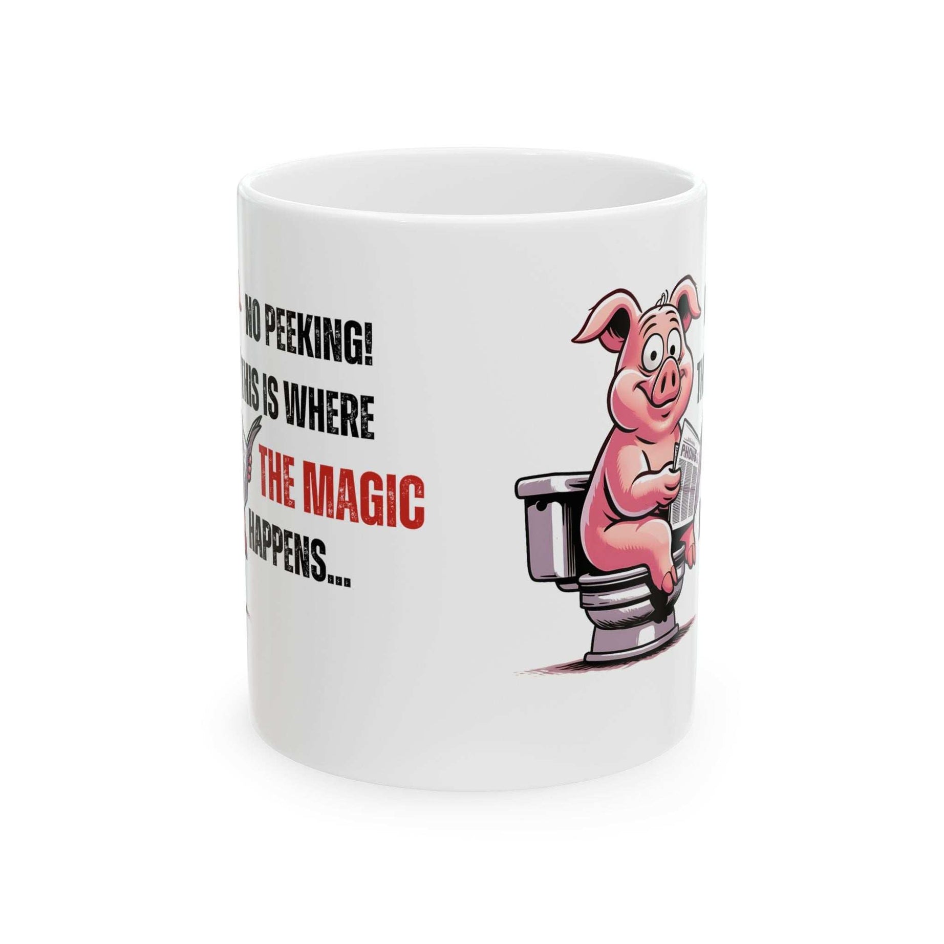 Funny Ceramic Mug - 'No Peeking!' Pig Design - Perfect Gift for Friends or Family