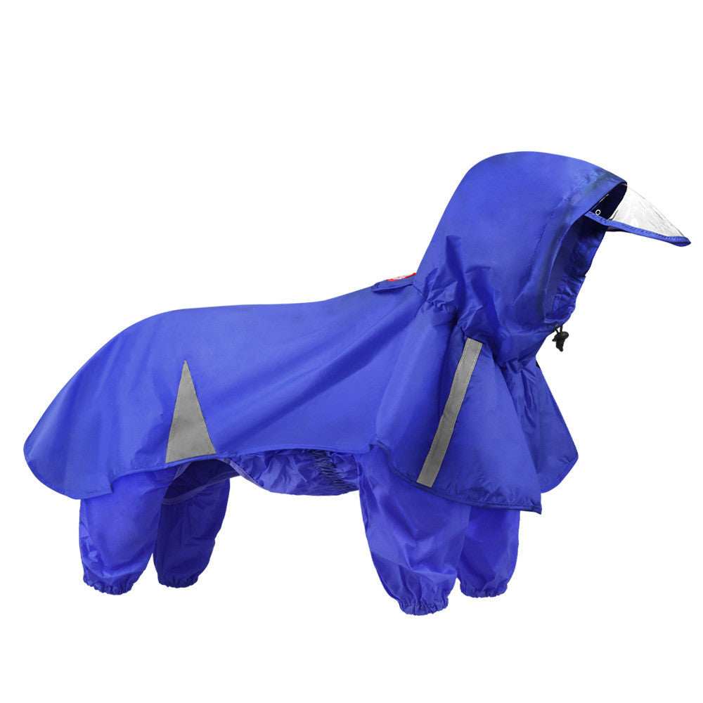 Reflective Night View Pet Fashion Cloak Hooded Dog Raincoat