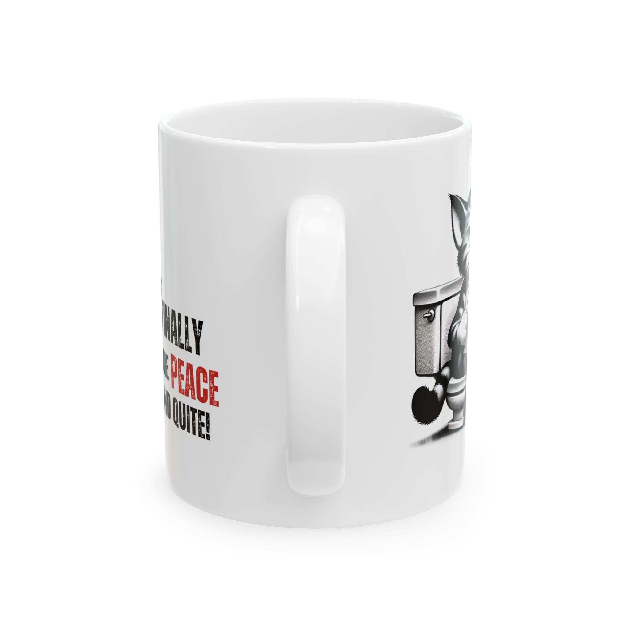 Funny Cat Ceramic Mug – "Finally Some Peace and Quiet!" – Perfect Gift for Cat Lovers
