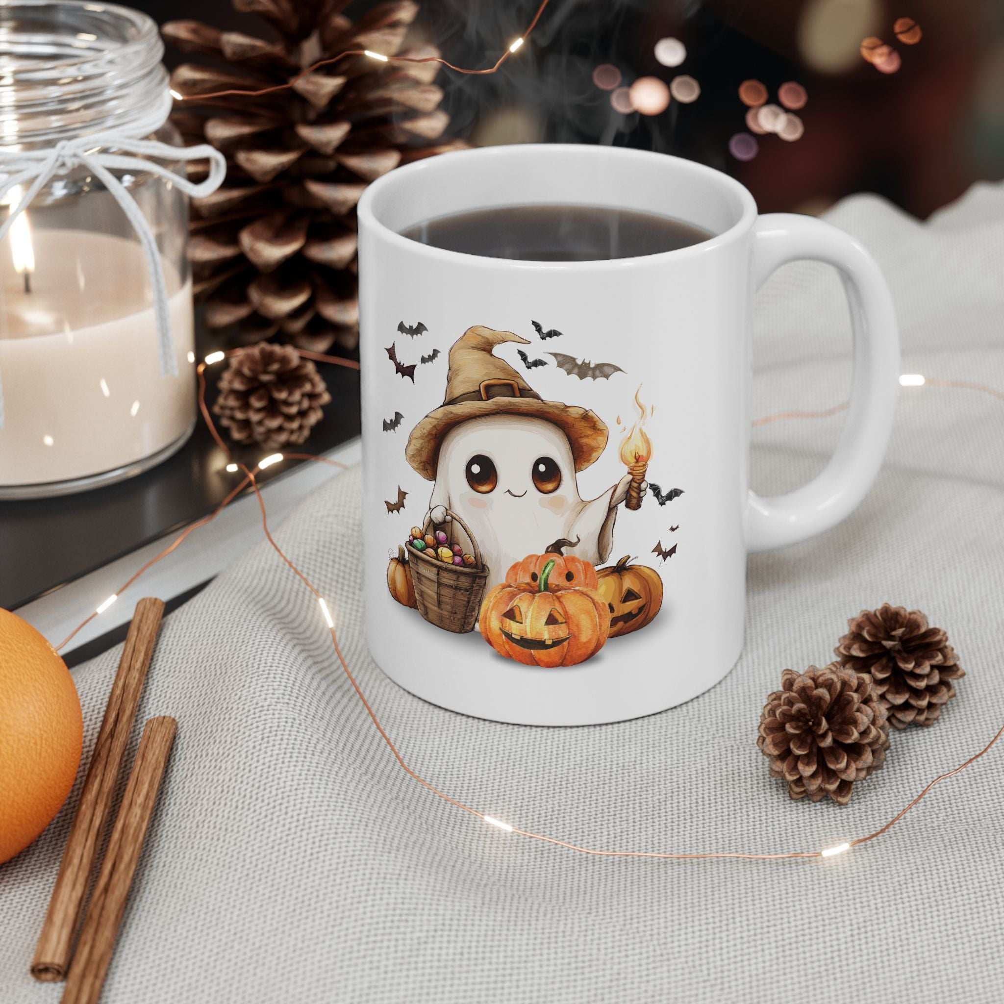 Halloween Scarecrow Ceramic Mug - Fall Coffee Cup Gift