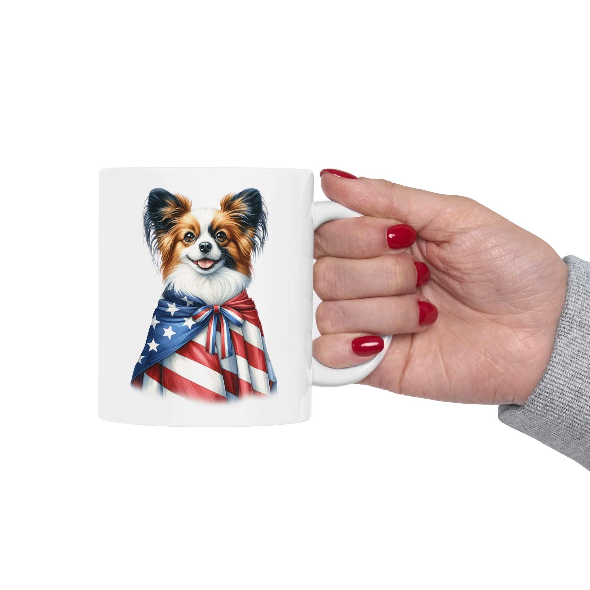 Papillion Patriotic Ceramic Mug – 11oz & 15oz | Perfect for Independence Day & All-American Celebrations