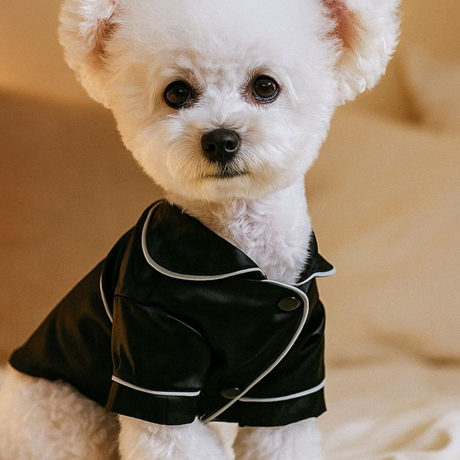 Satin Pet Pajamas with Contrast Piping