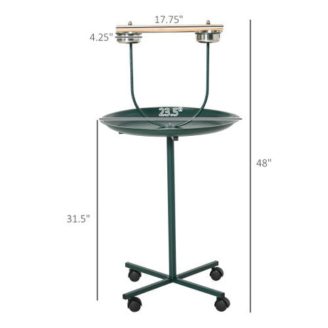 Rolling T-Bracket Bird Training Activity Playground With Perch