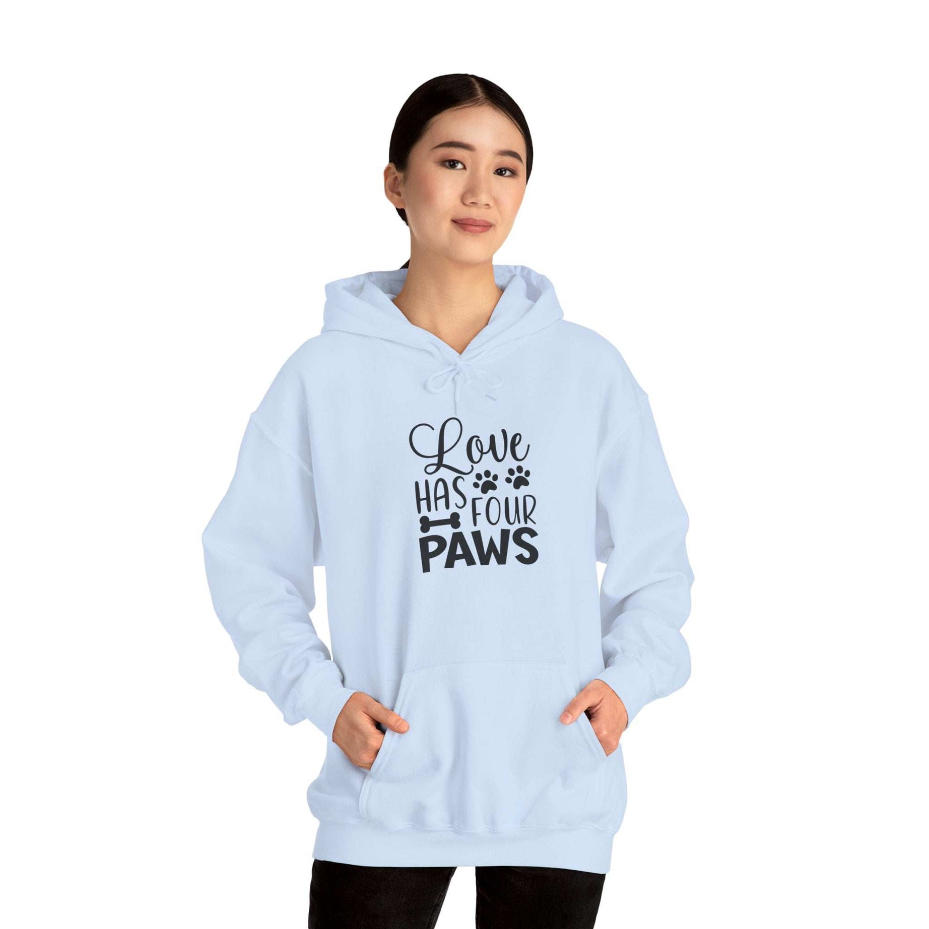 Love Has Four Paws Hoodie – Cozy Unisex Sweatshirt for Pet Lovers
