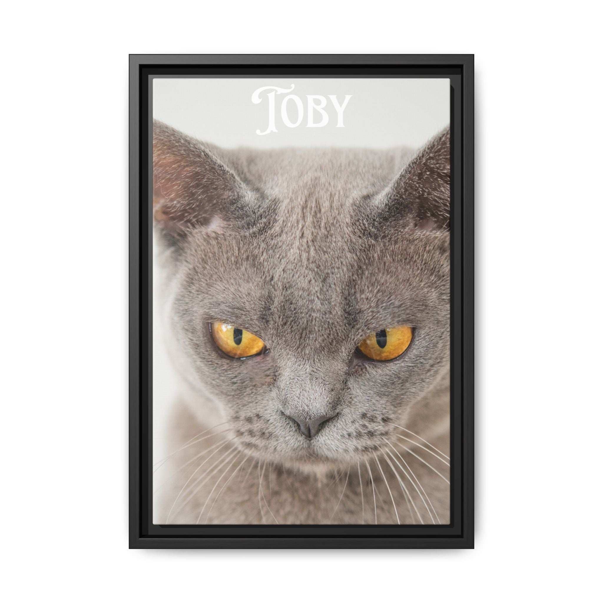Personalized Photo Wall Art - Framed Matte Canvas Print for Pet Lovers - Customizable Name Print