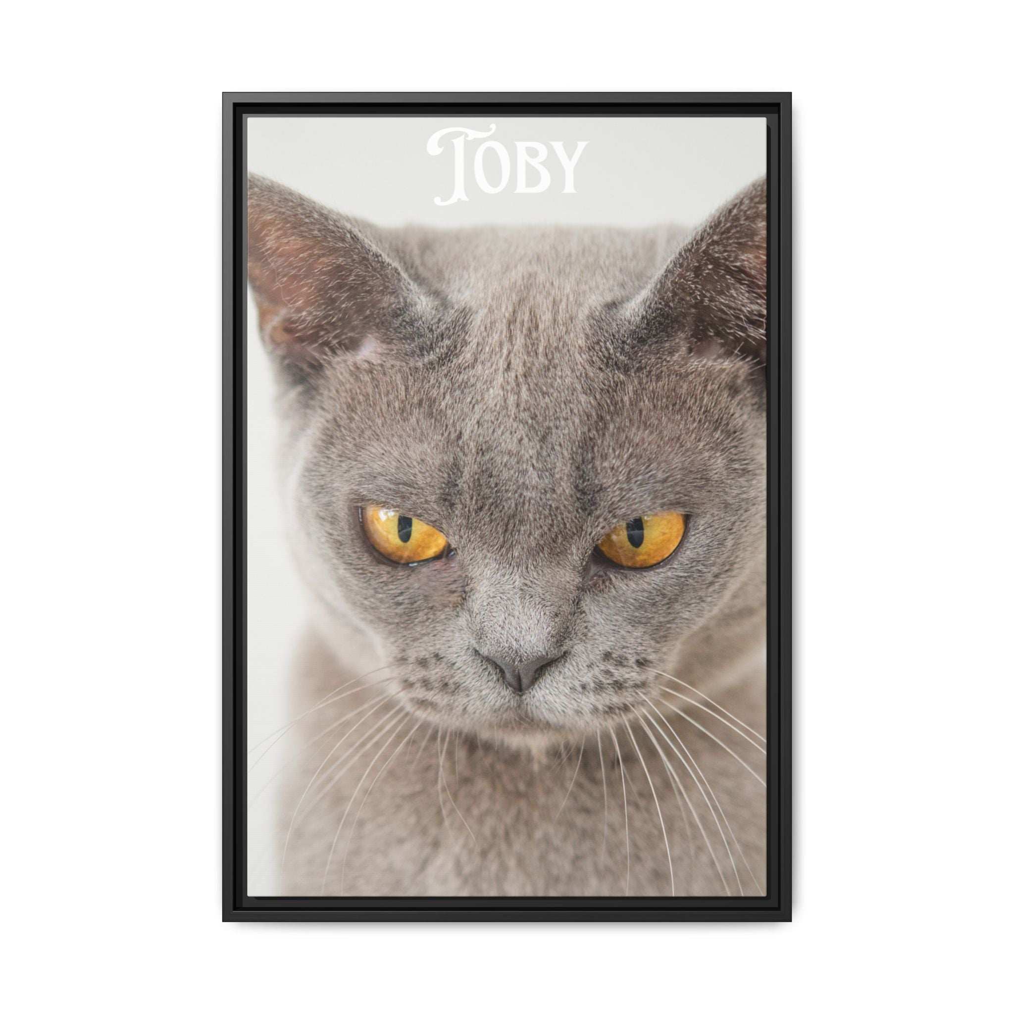 Personalized Photo Wall Art - Framed Matte Canvas Print for Pet Lovers - Customizable Name Print