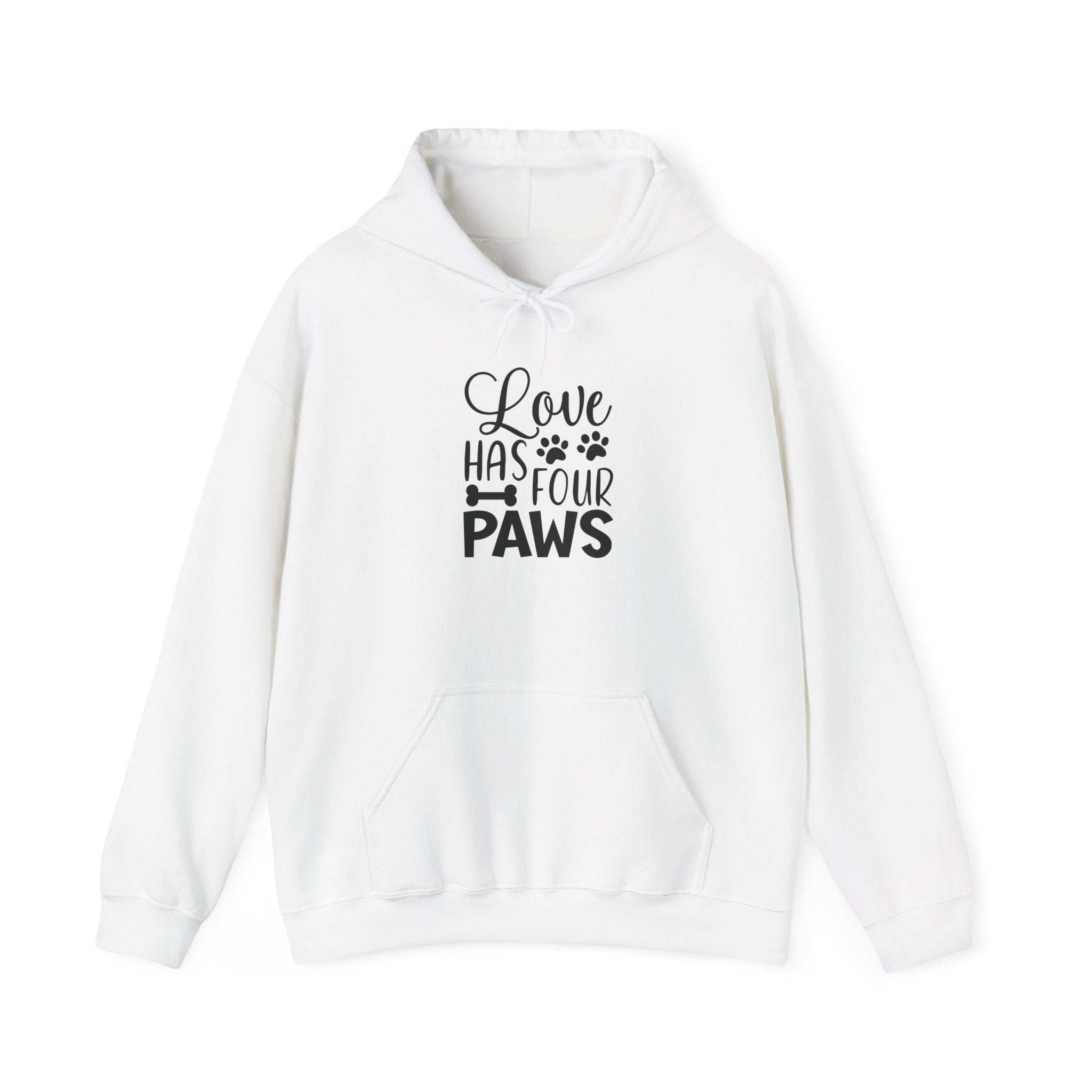 Love Has Four Paws Hoodie – Cozy Unisex Sweatshirt for Pet Lovers